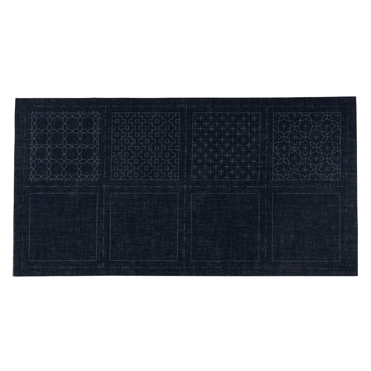 Cosmo Sashiko 100% Cotton Pre-printed Precut Set For Coasters - Single Navy