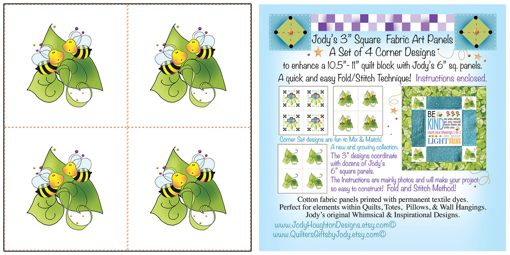 Set 3in Bee Leaves