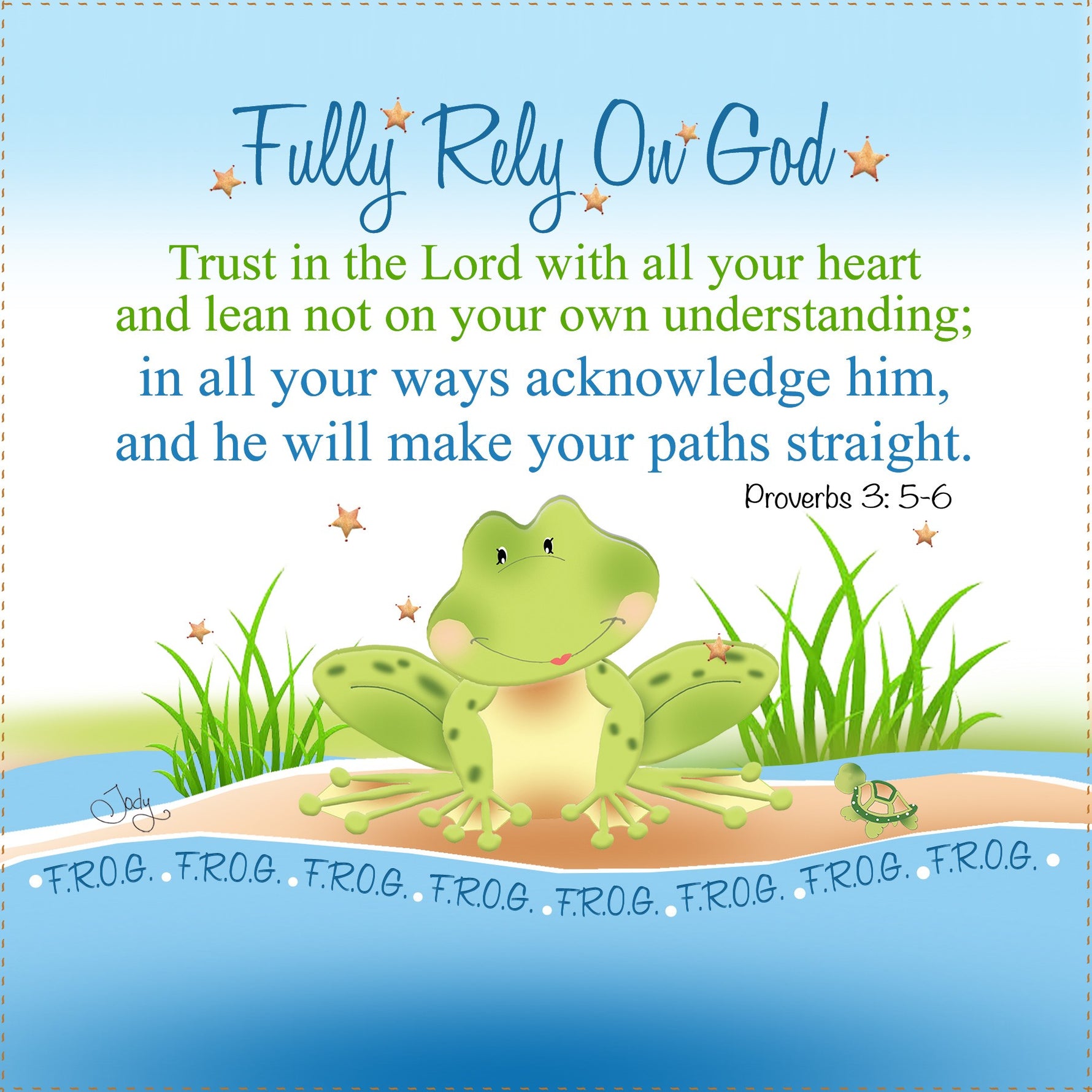 Fabric Art Panel 6in FROG