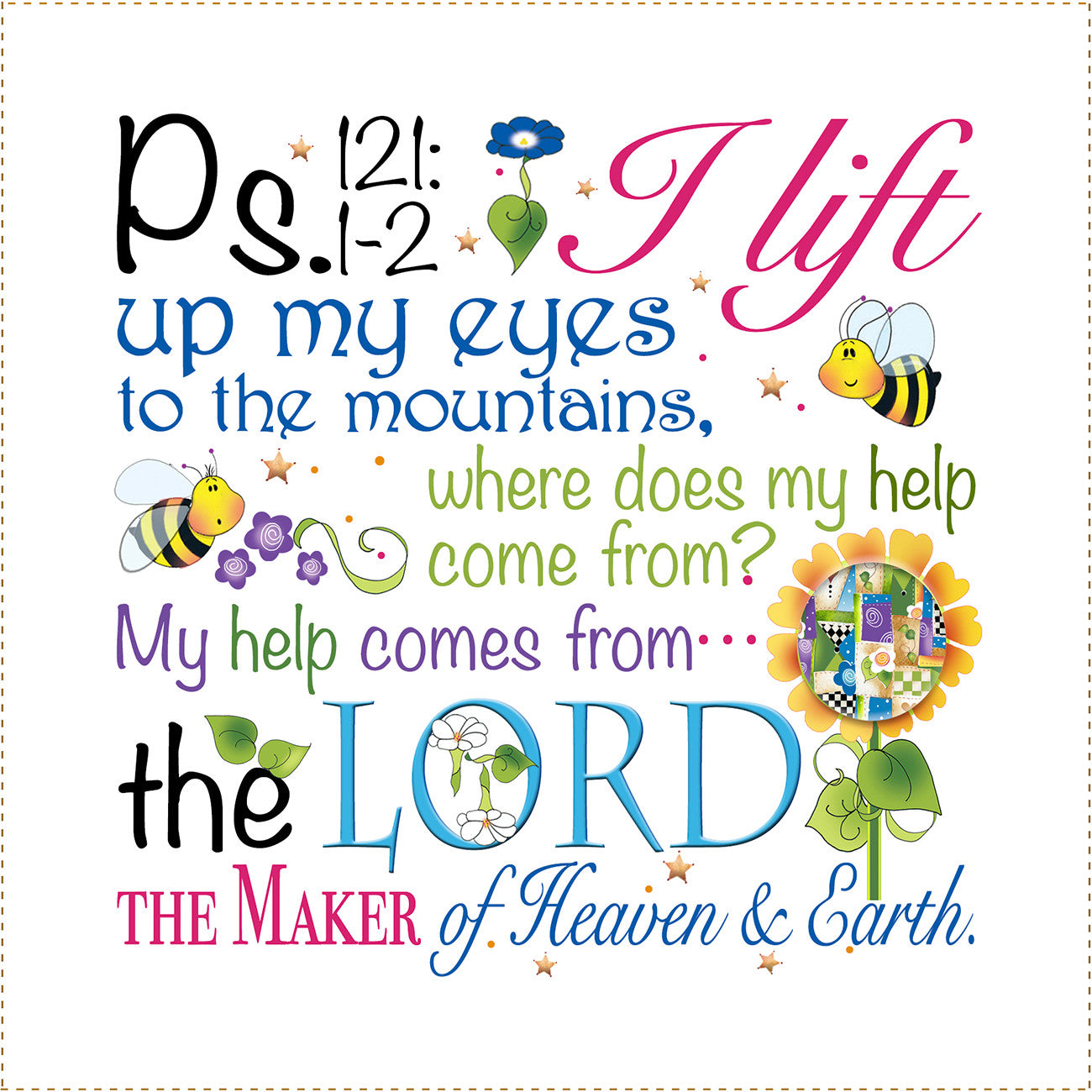 Psalm 121 Art Panel 6in