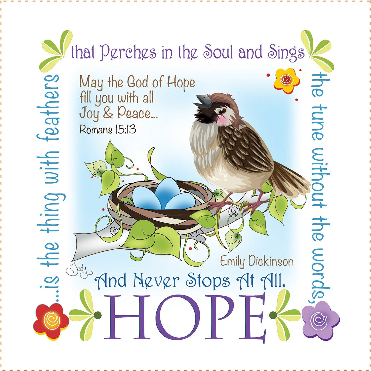 Art Panel 6in Hope Sparrow