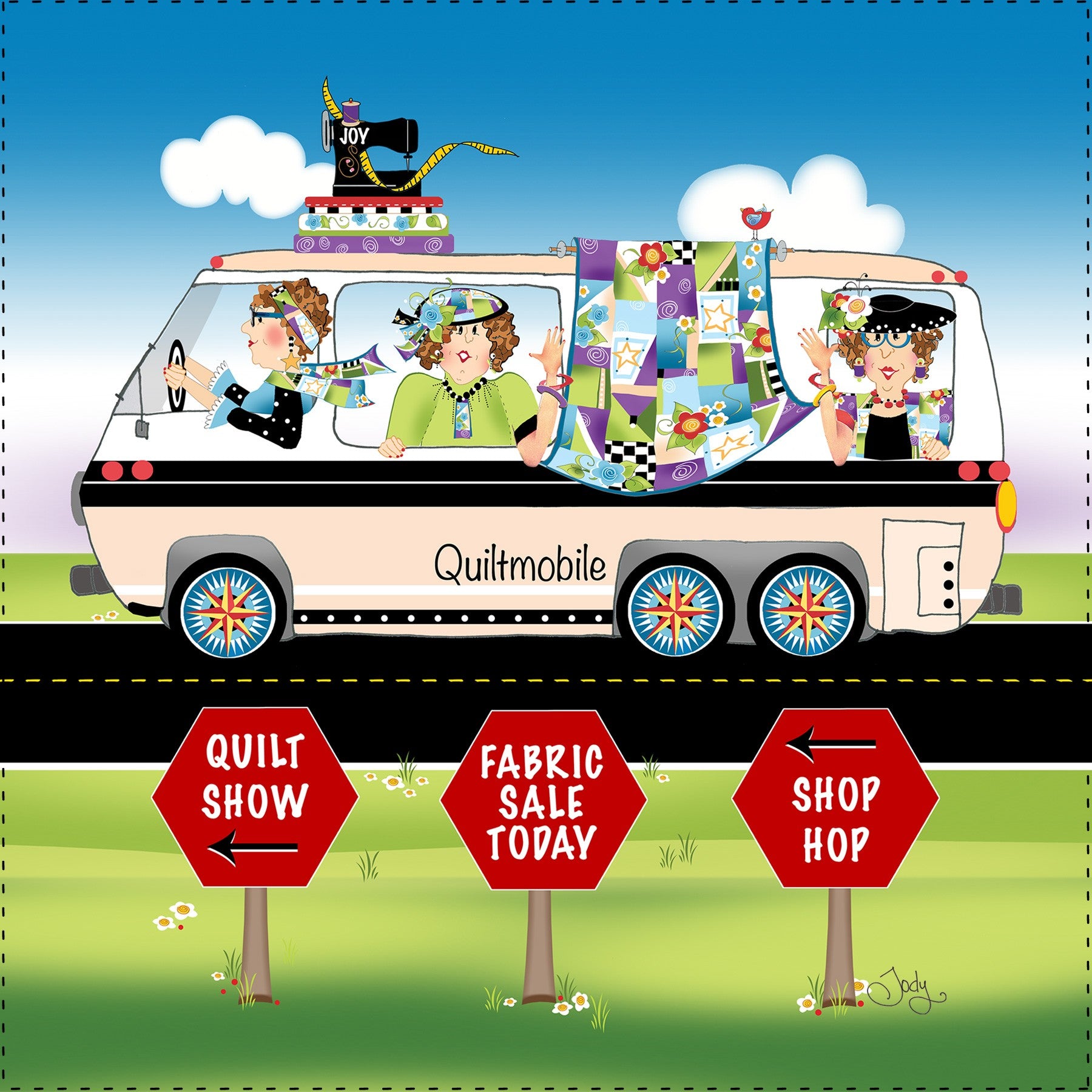 Art Panel - Quiltmobile 6in x 6in