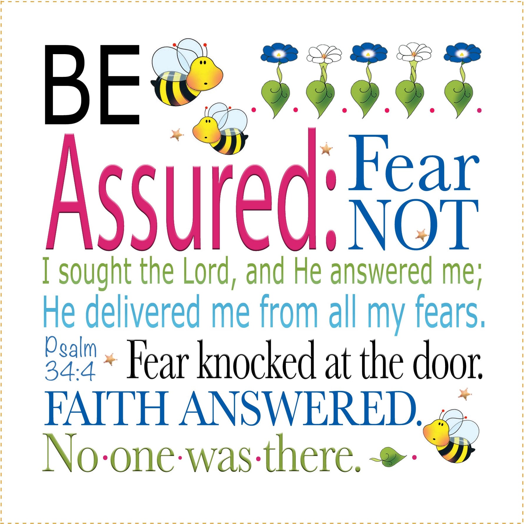 Fabric Art Panel 6in Be Assured