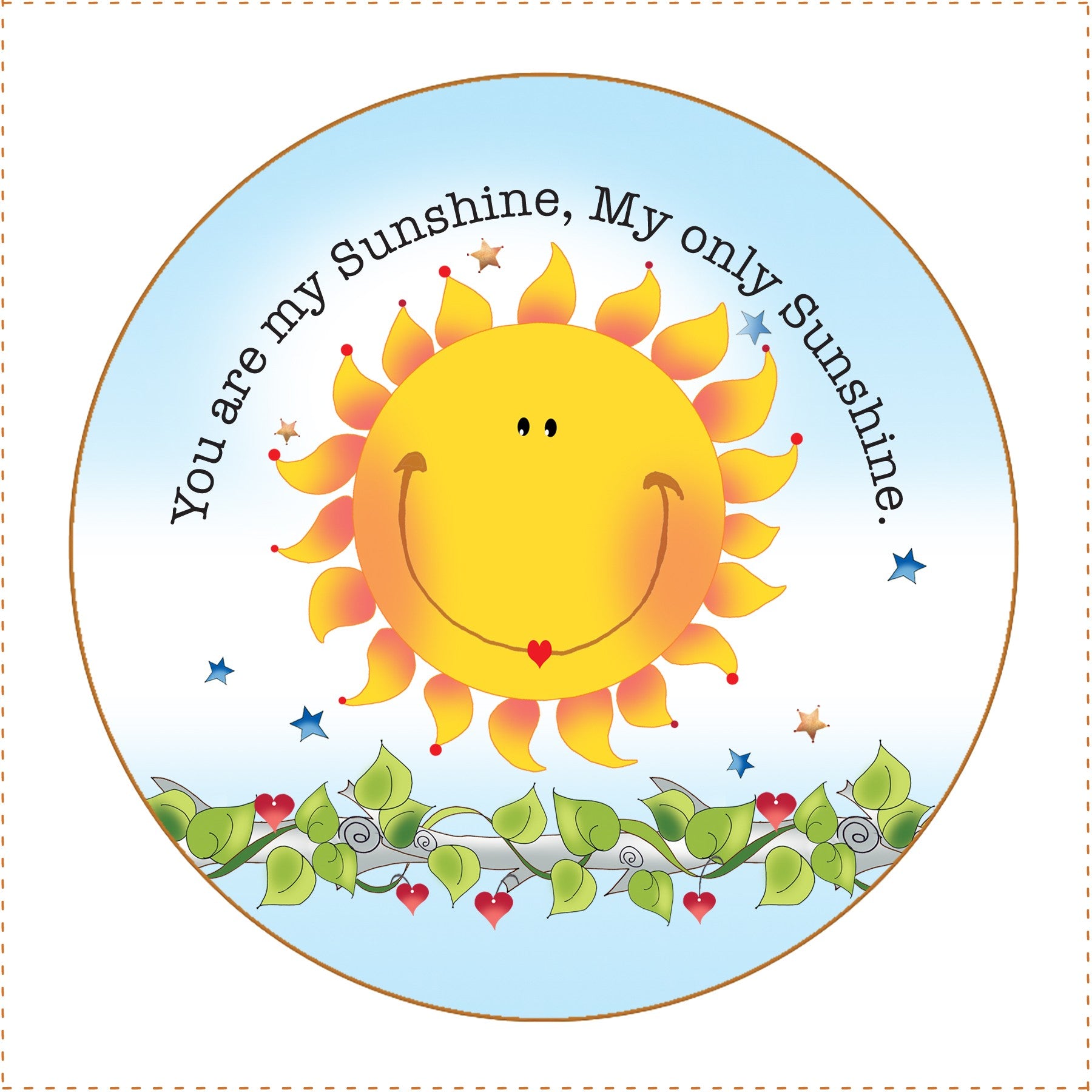 Fabric Panel 5in Round Sunshine