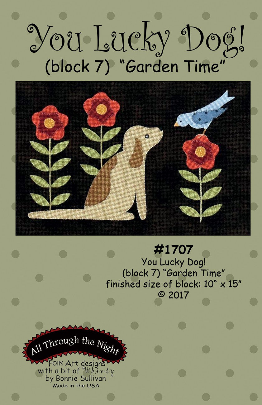 You Lucky Dog 7 Garden Time Block of the Month