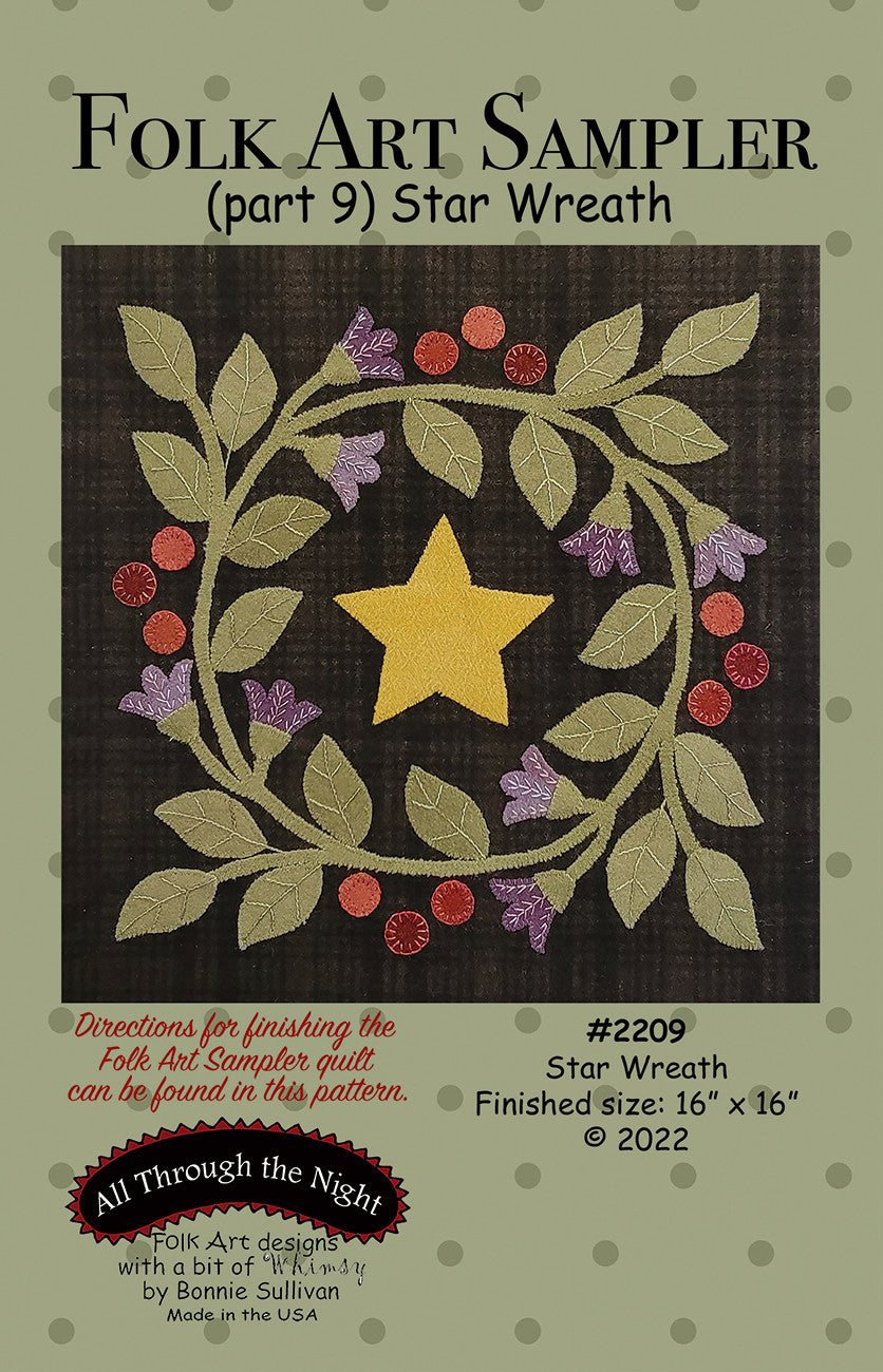 Folk Art Sampler Part 9 Star Wreath