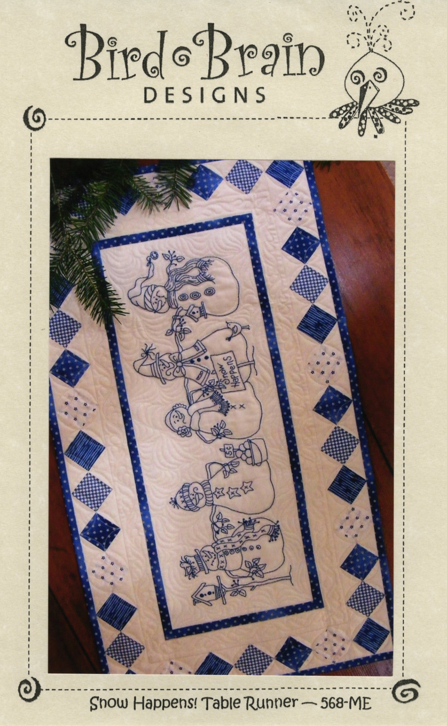 Snow Happens! Table Runner Machine Embroidery USB