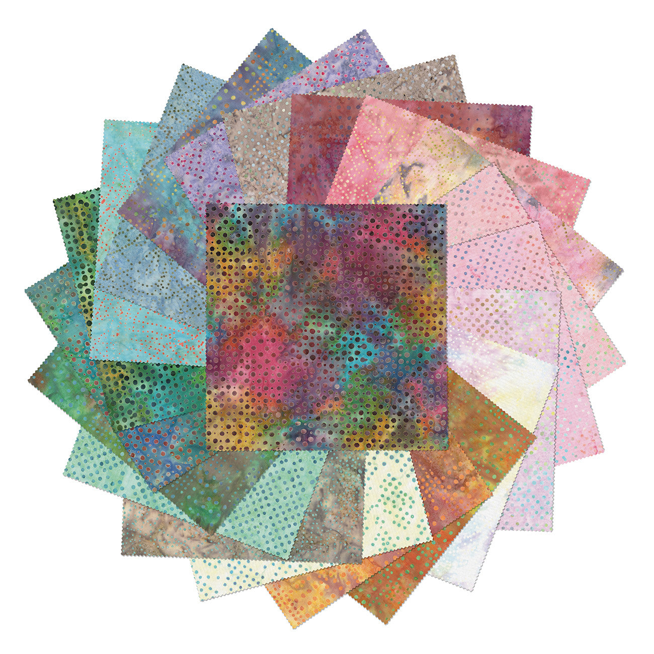 10in Squares Bali Dot Craze, 42pcs/bundle