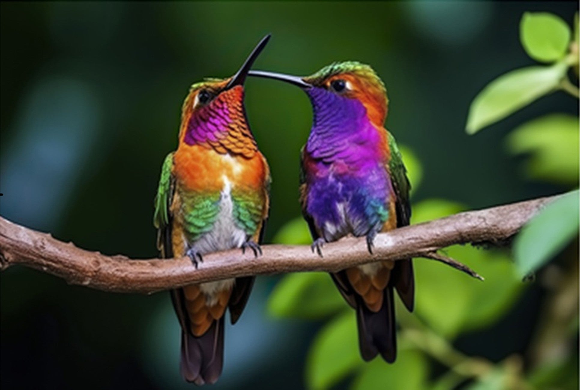 Pair of Hummingbirds Panel 17.25in x 11.25in