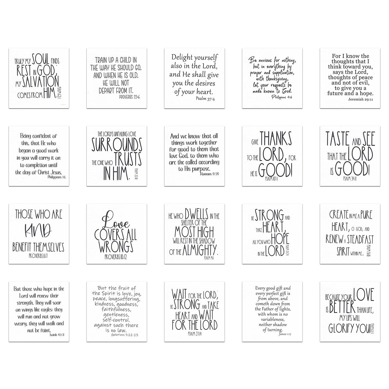 20 Precut Bible Verse Quilt Squares 3-1/2in