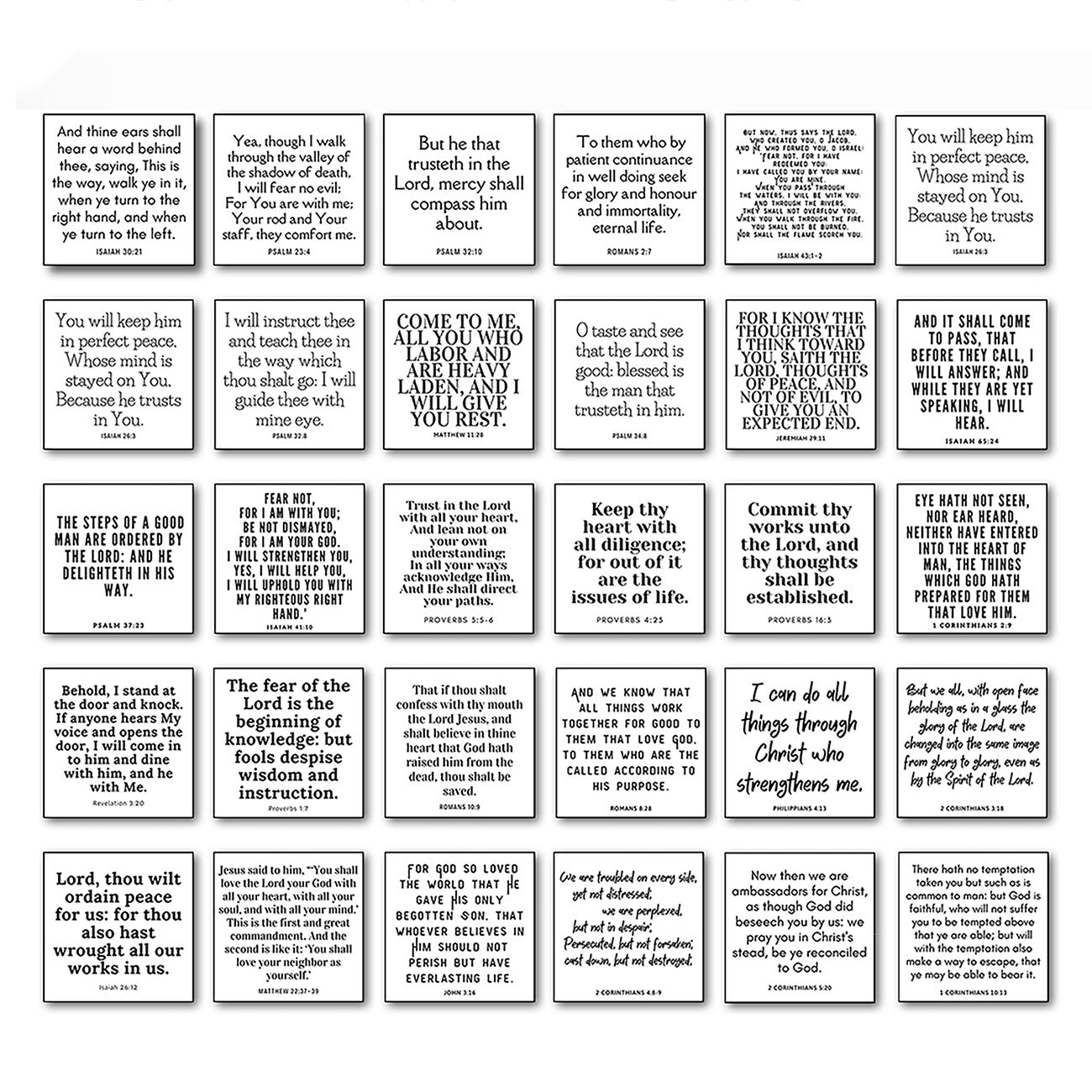 30 Precut Bible Verse Quilt Squares 3-1/2in
