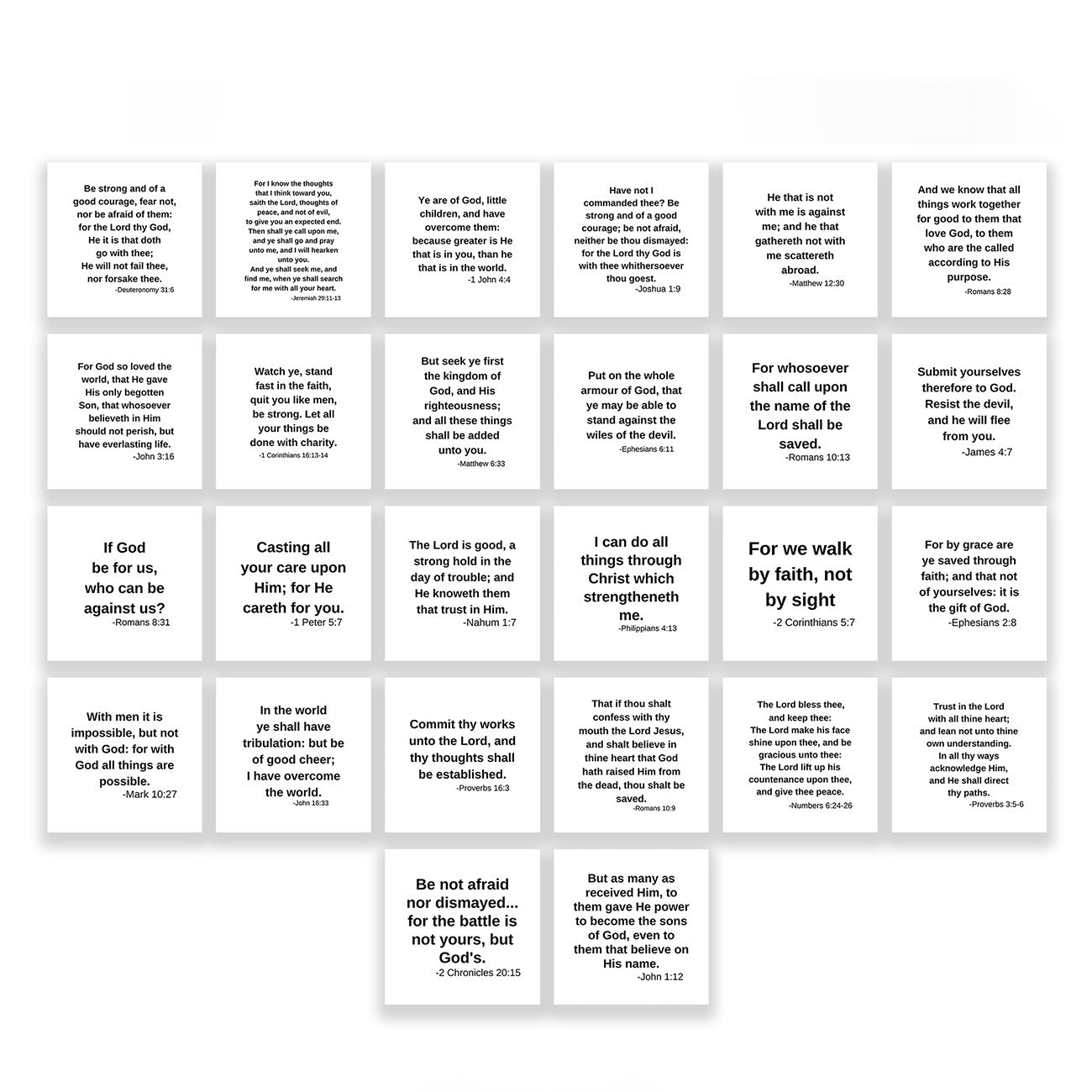 26 Precut Bible Verse Quilt Squares 3-1/2in