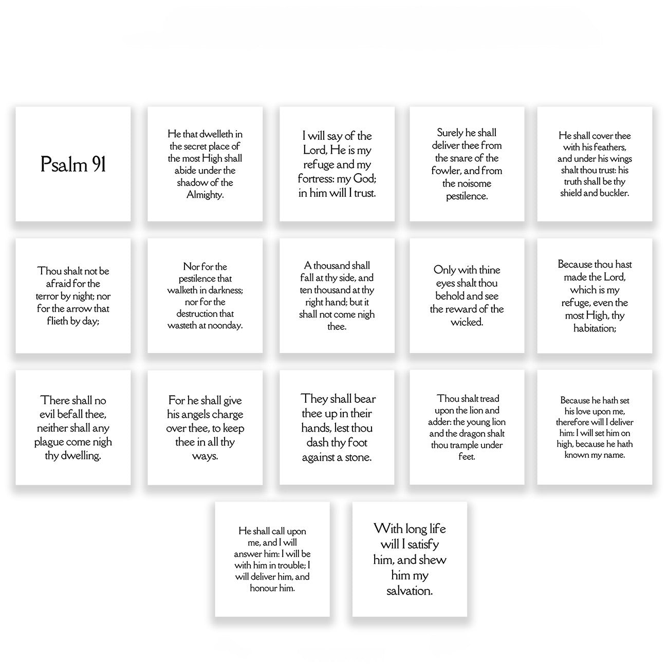 17 Psalm 91 Precut Quilt Square Set 3-1/2in