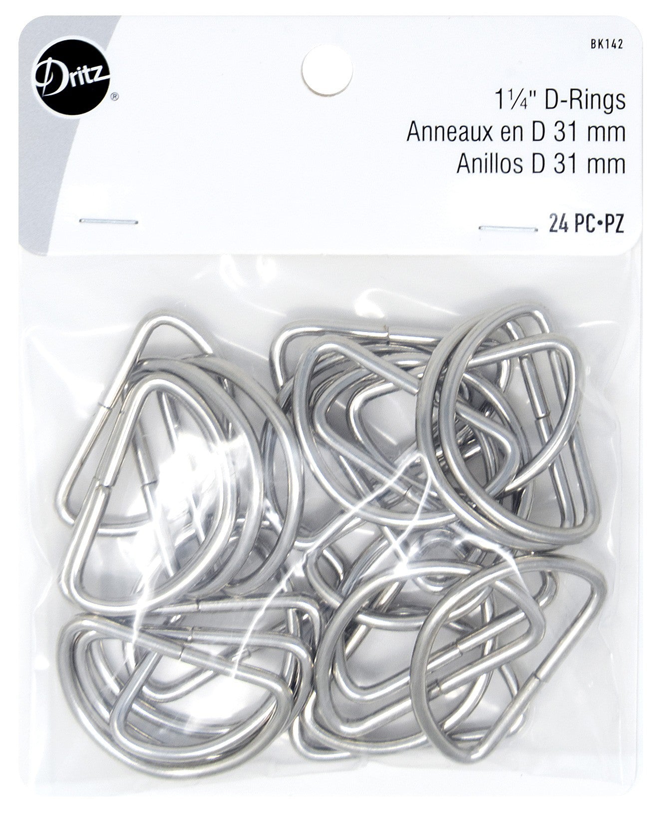 D Rings 1-1/4in Nickel 24ct