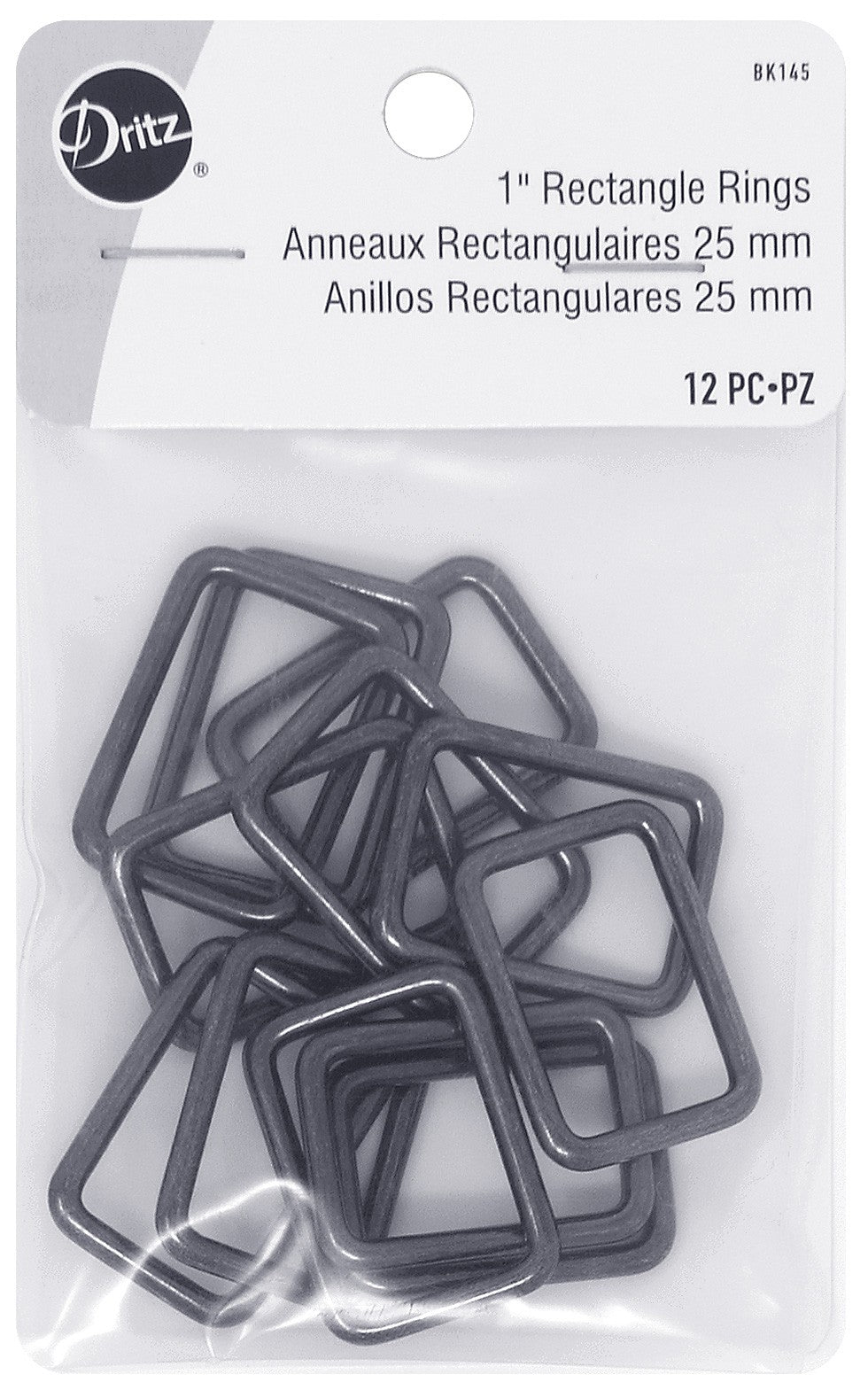 Rectangle Rings 1in Gunmetal