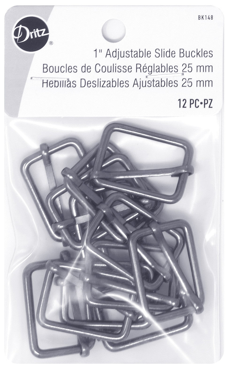 Slide Adjuster Buckles 1in Gunmetal