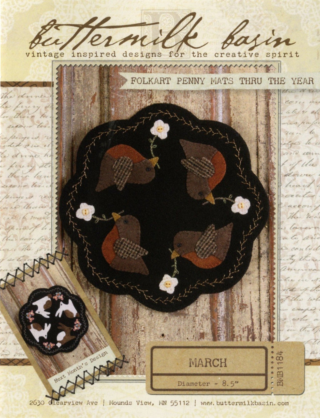 Folkart Penny Mats Thru the Year March Robbins