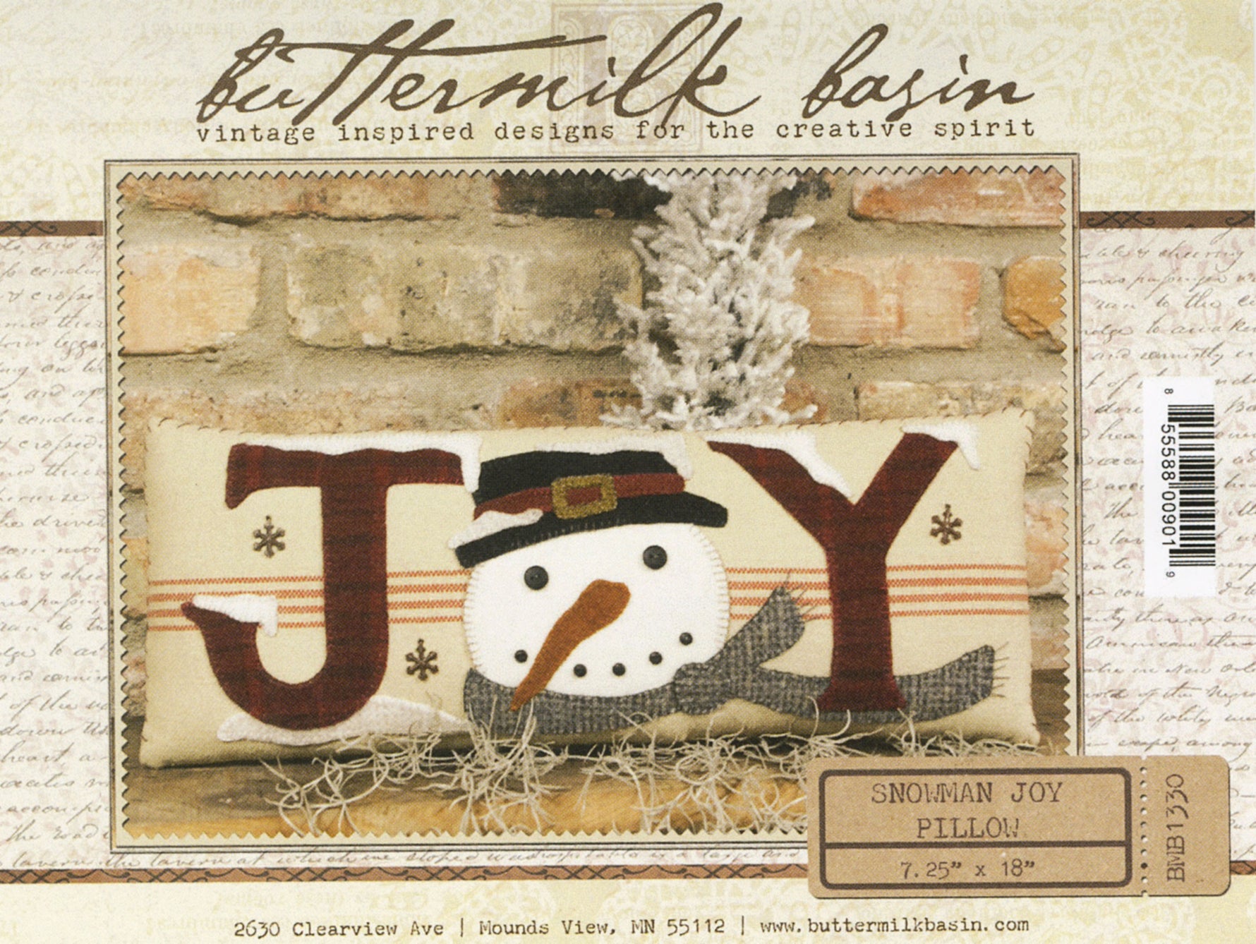 JOY Snowman Pillow