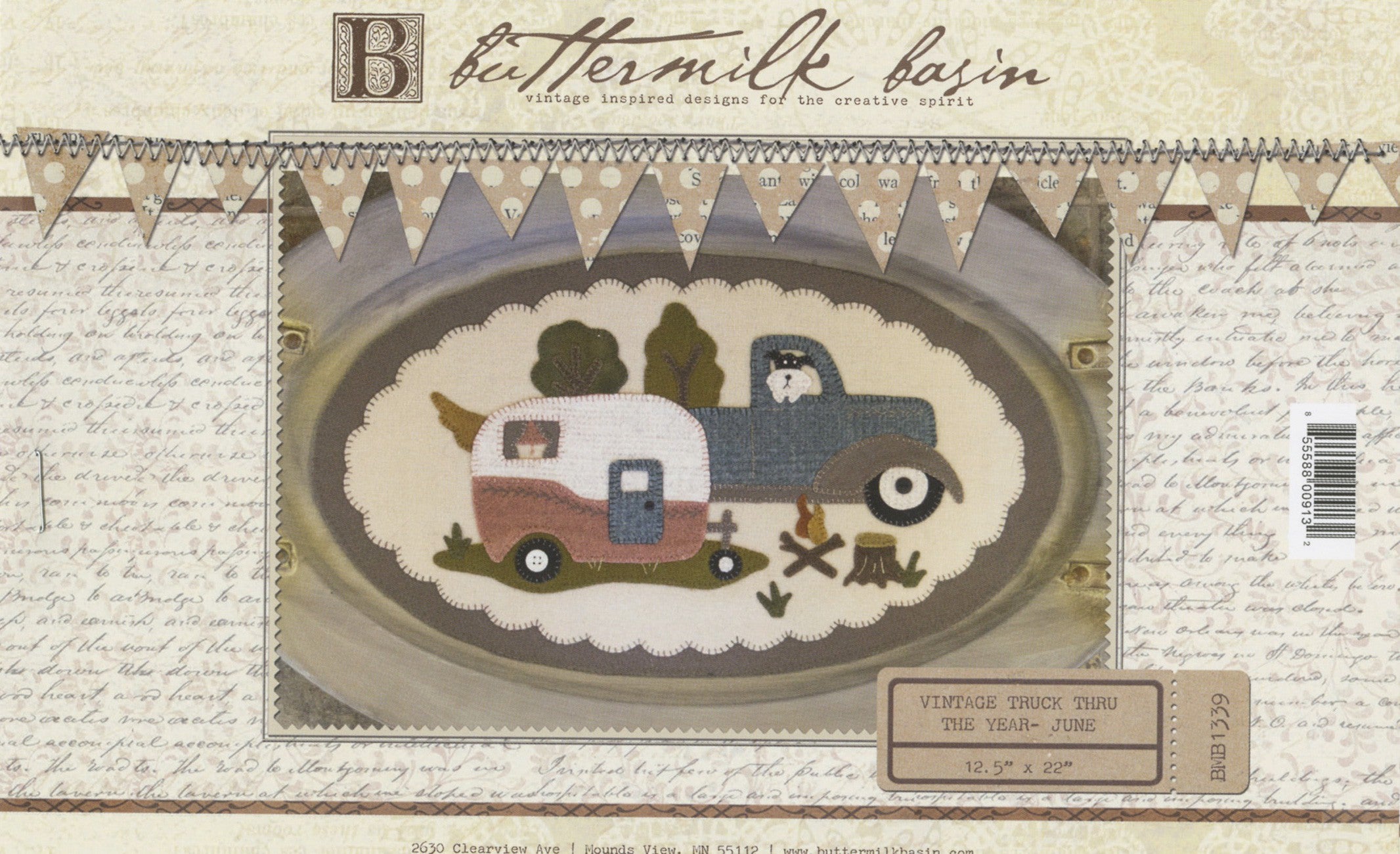 Vintage Truck Thru the Year June 12-1/2in x 22in