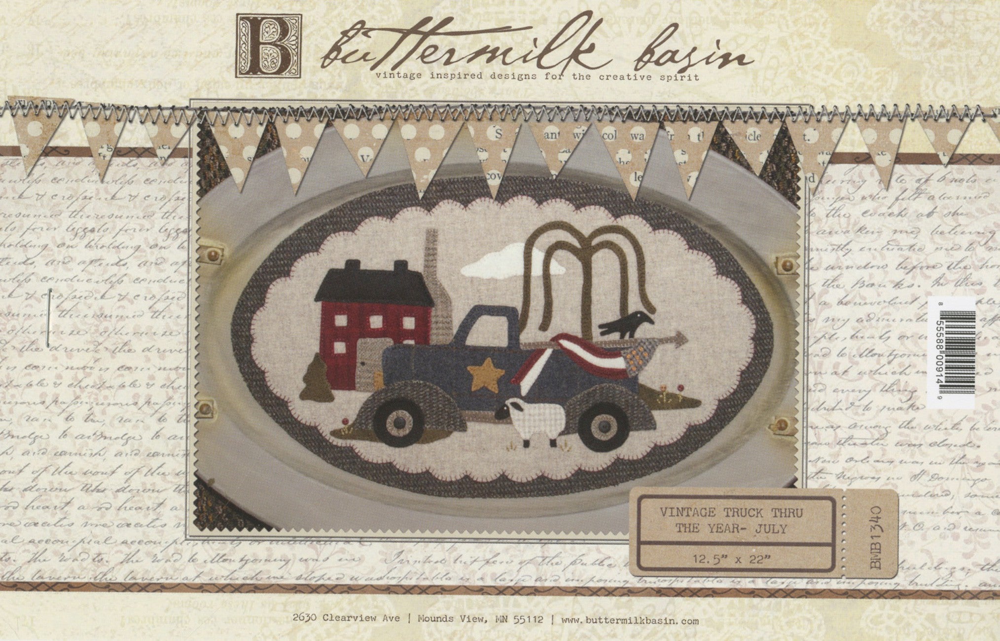 Vintage Truck Thru the Year July 12-1/2in x 22in