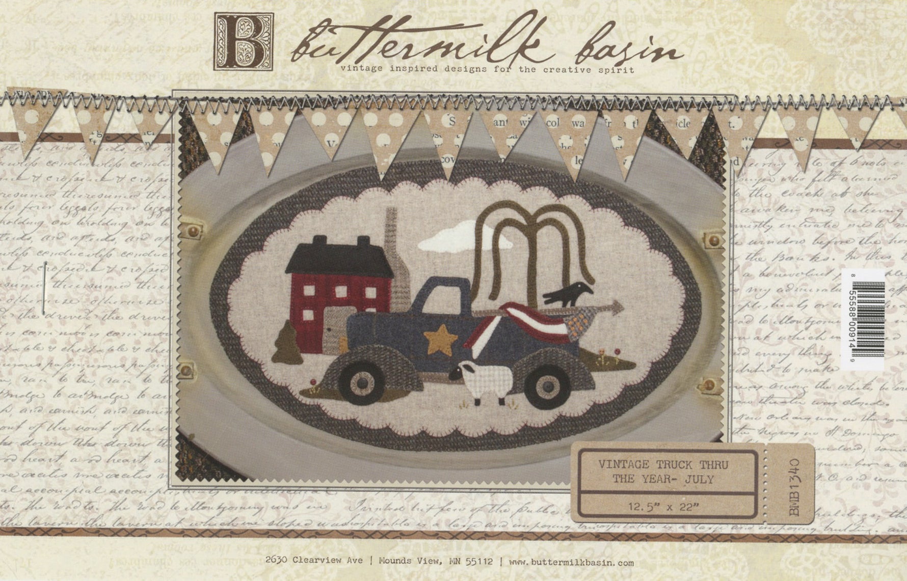 Vintage Truck Thru the Year July 12-1/2in x 22in