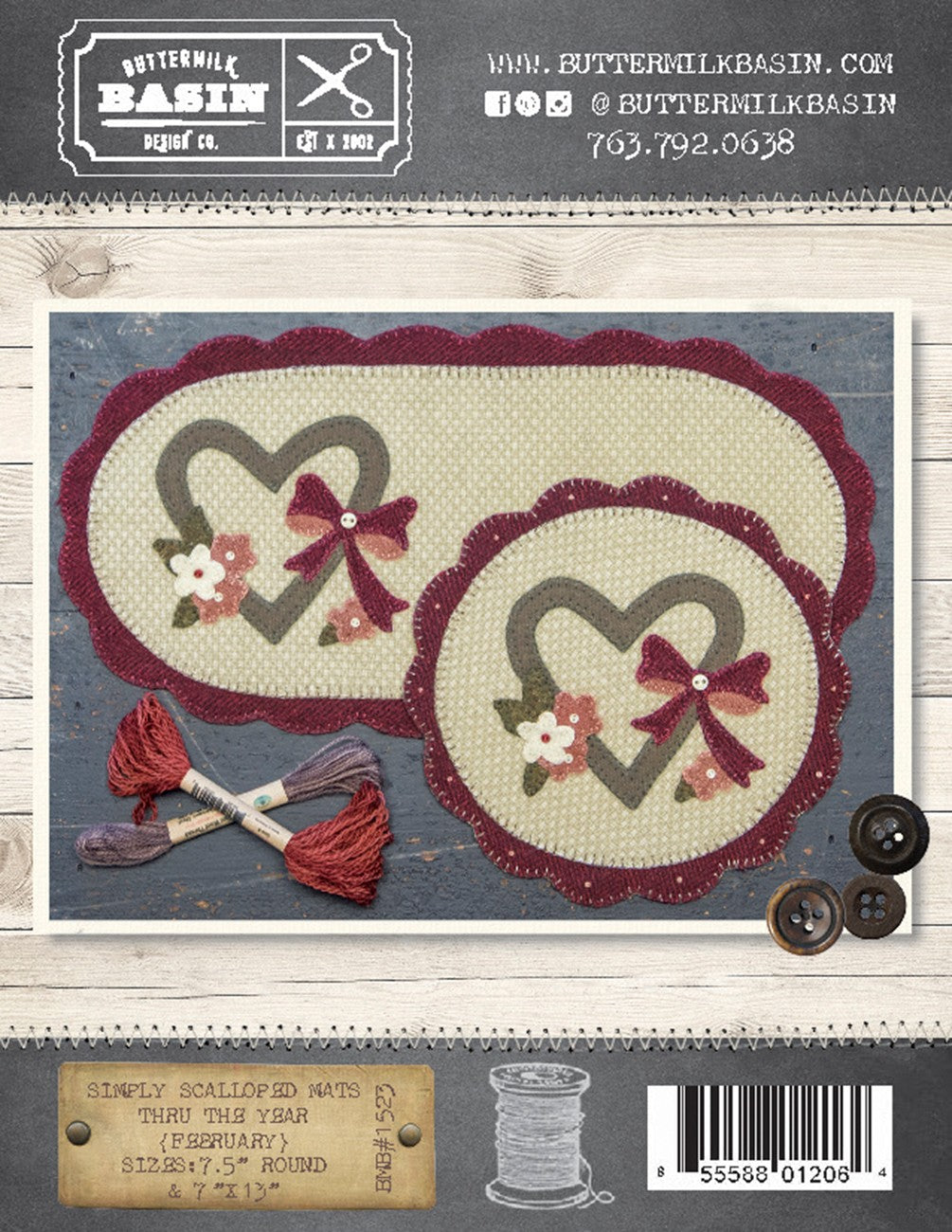 Simply Scalloped Mats Thru the Year February