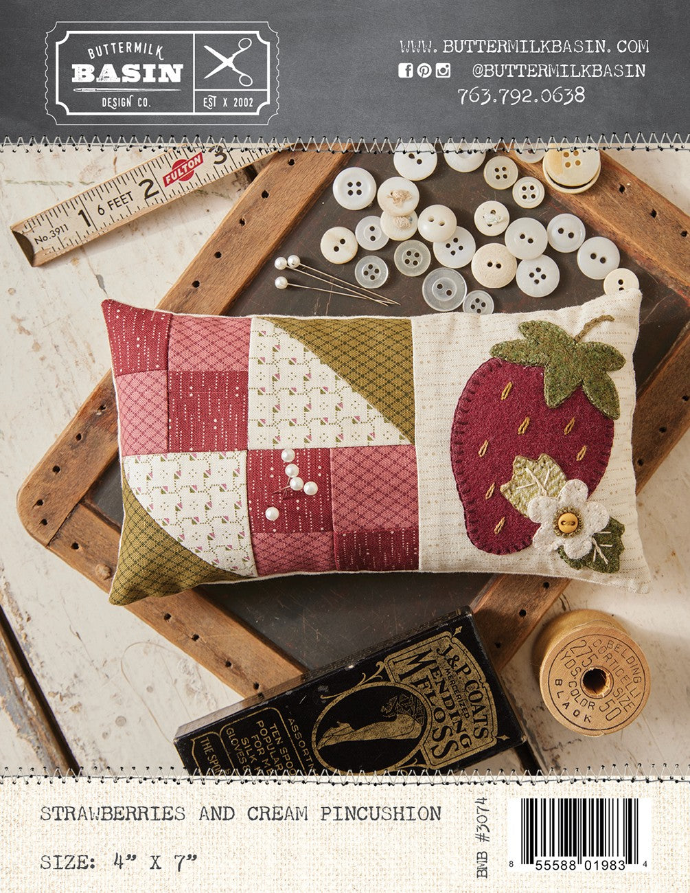 Strawberries and Cream Pincushion