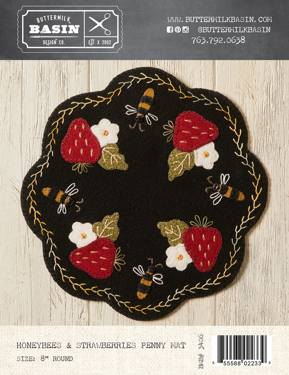 Honeybees & Strawberries Penny Mat