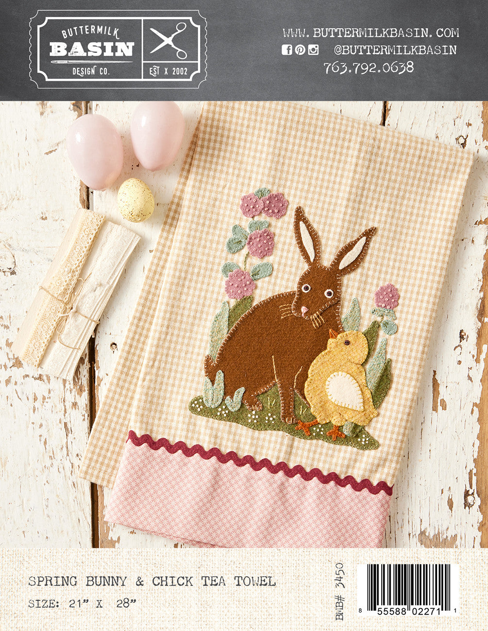 Spring Bunny & Chick Tea Towel