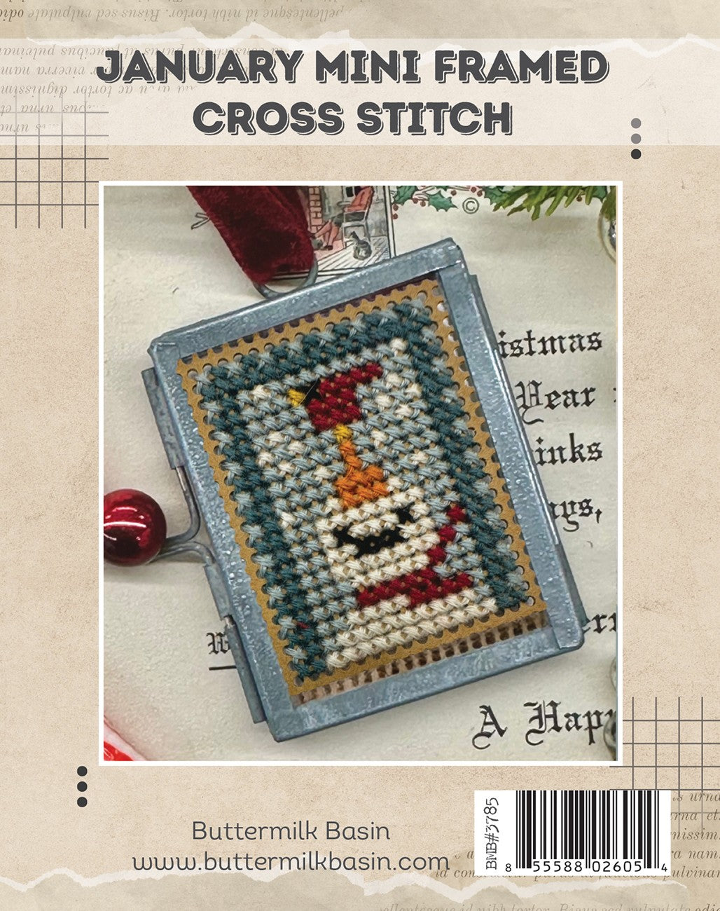 January Mini Framed Cross Stitch