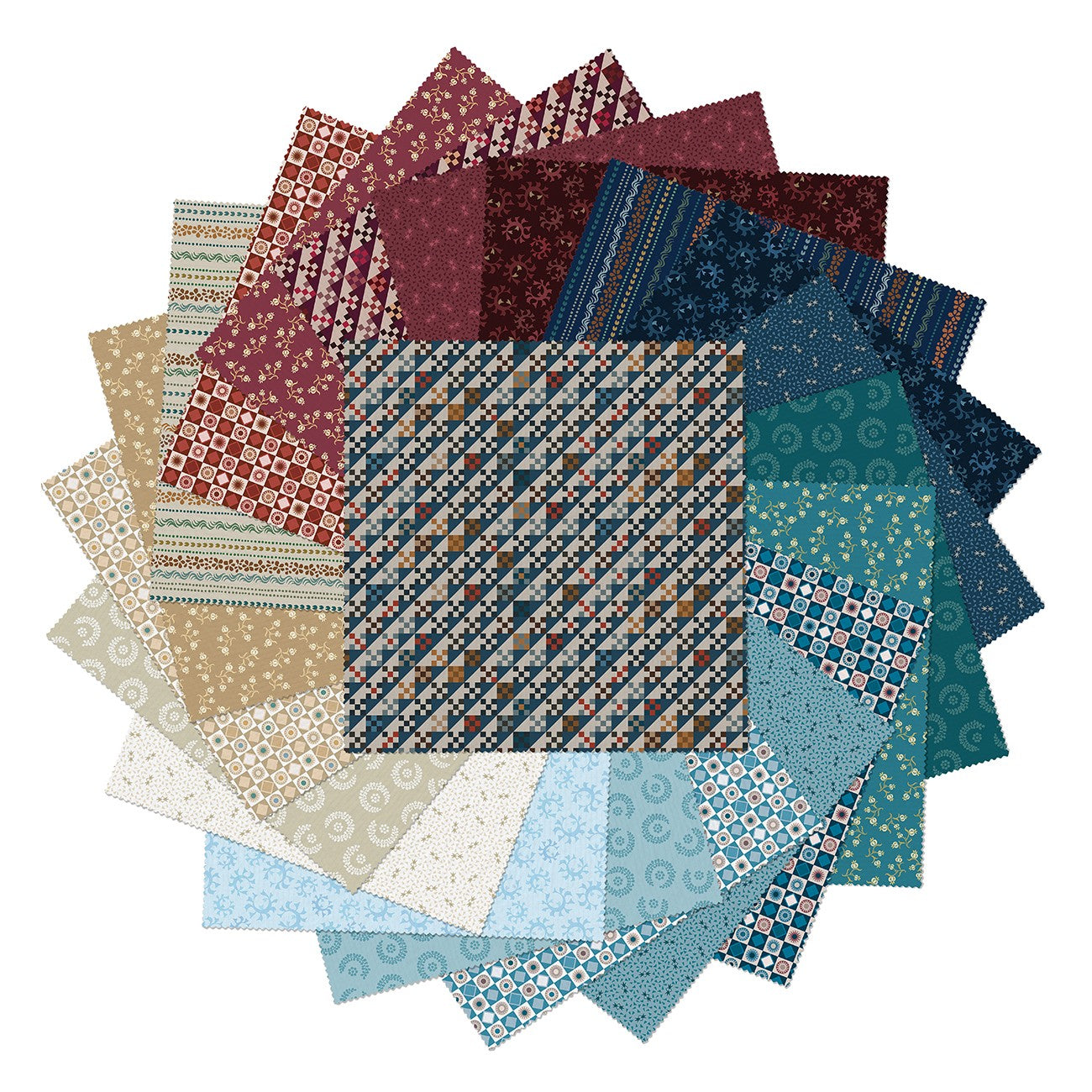 10in Squares Blue Mill, 42pcs/bundle
