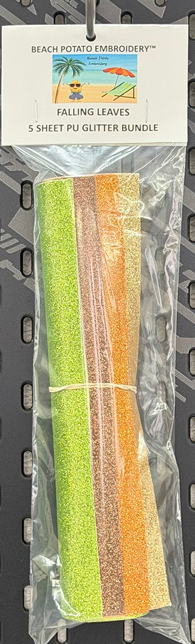 Falling Leaves Glitter Sheet Bundle 5pk