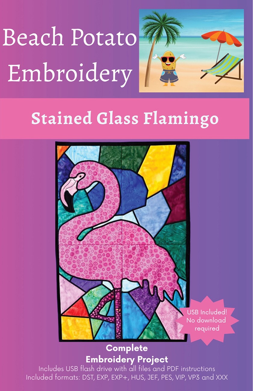 Stained Glass Flamingo Wall Hanging