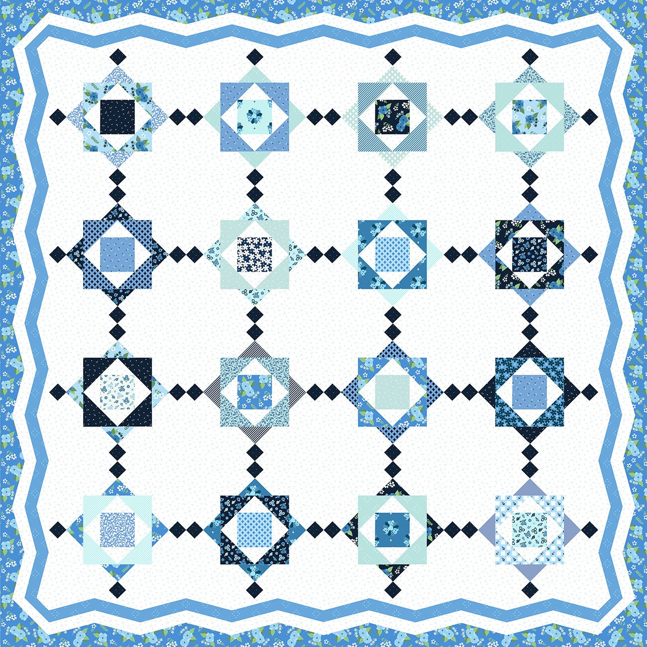 White Digital Quilt Top Panel