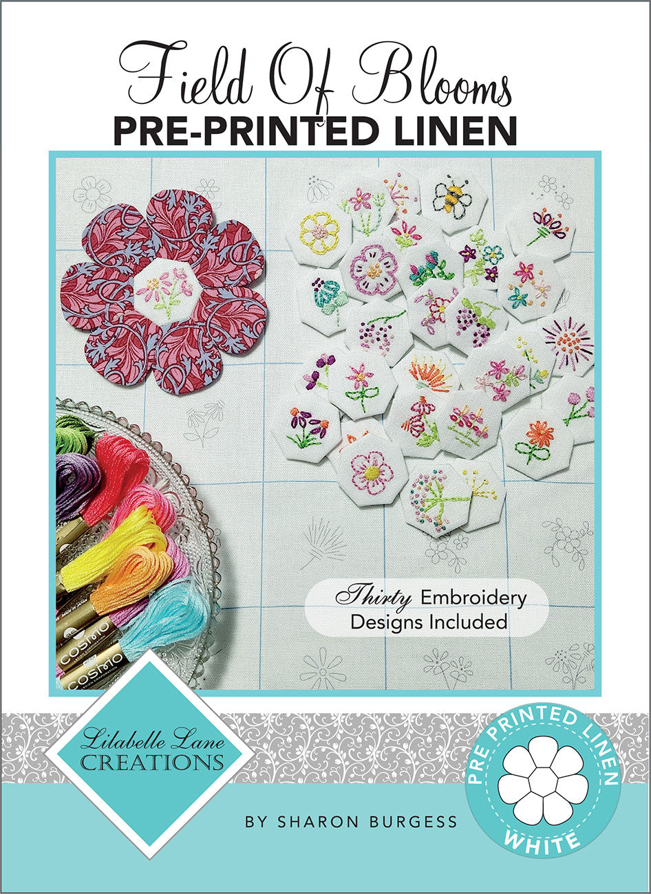 Field Of Blooms Linen Panel White