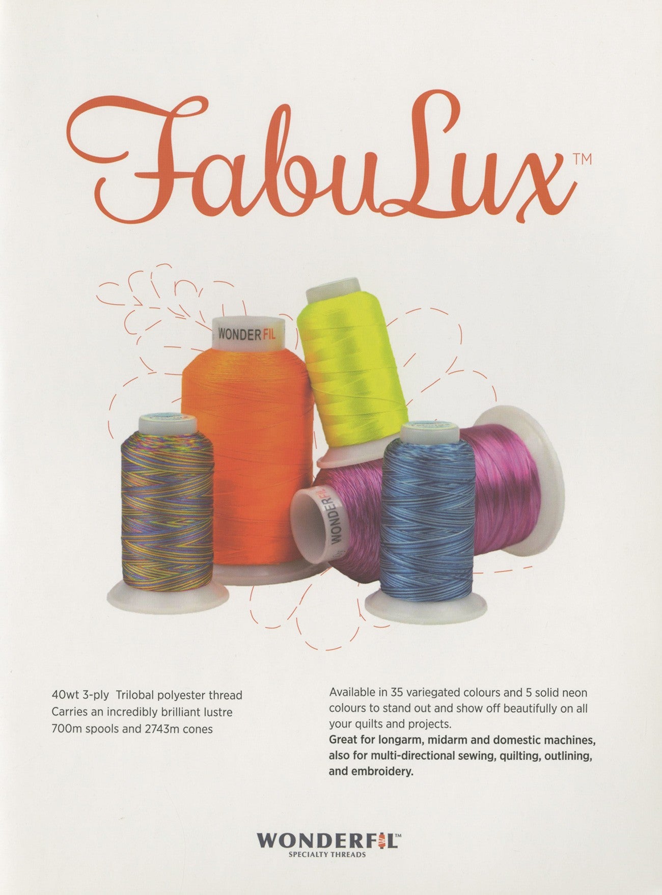 WonderFil Real Thread Fabulux Color Card