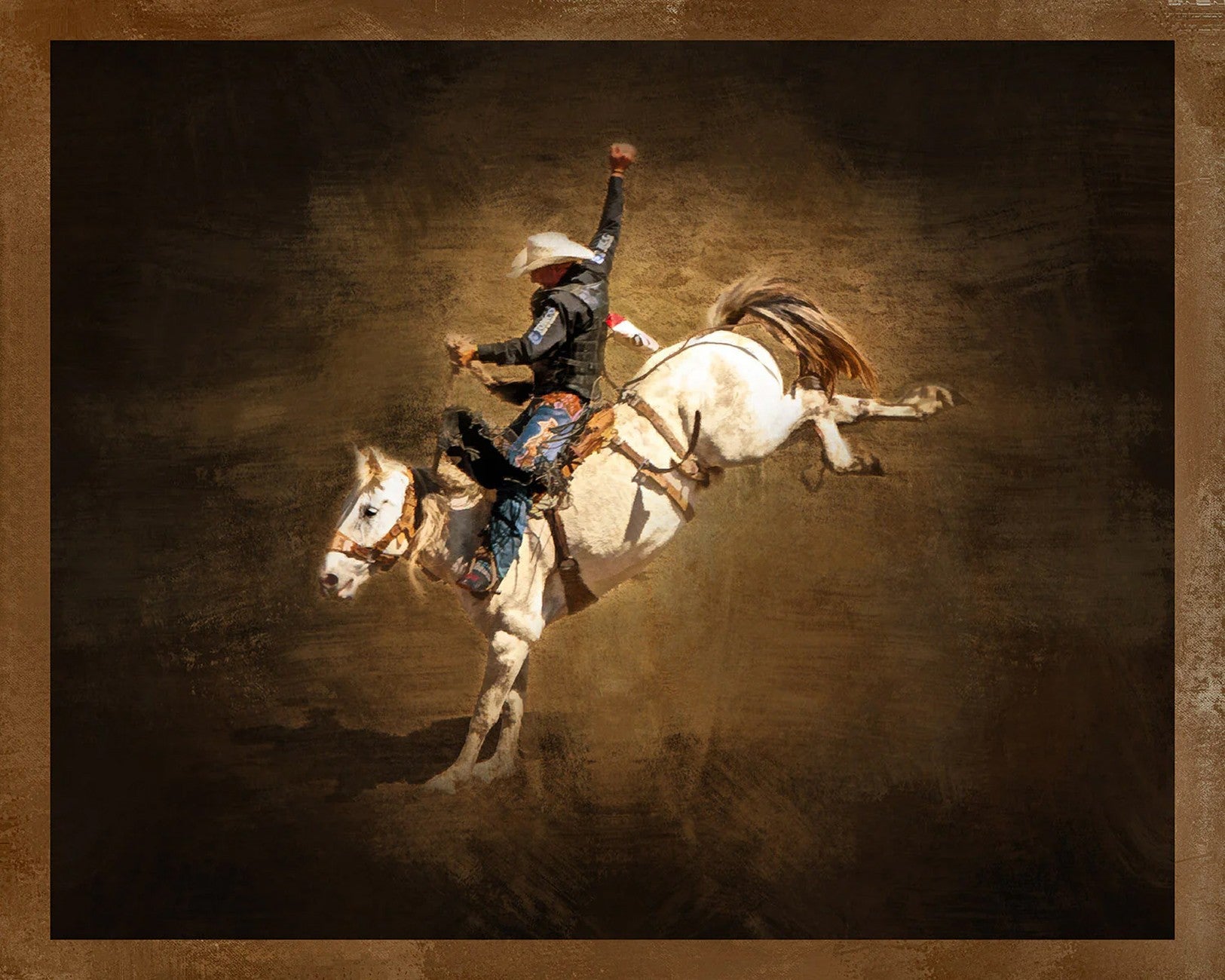 Bronc Rider One Panel 20in x 16in