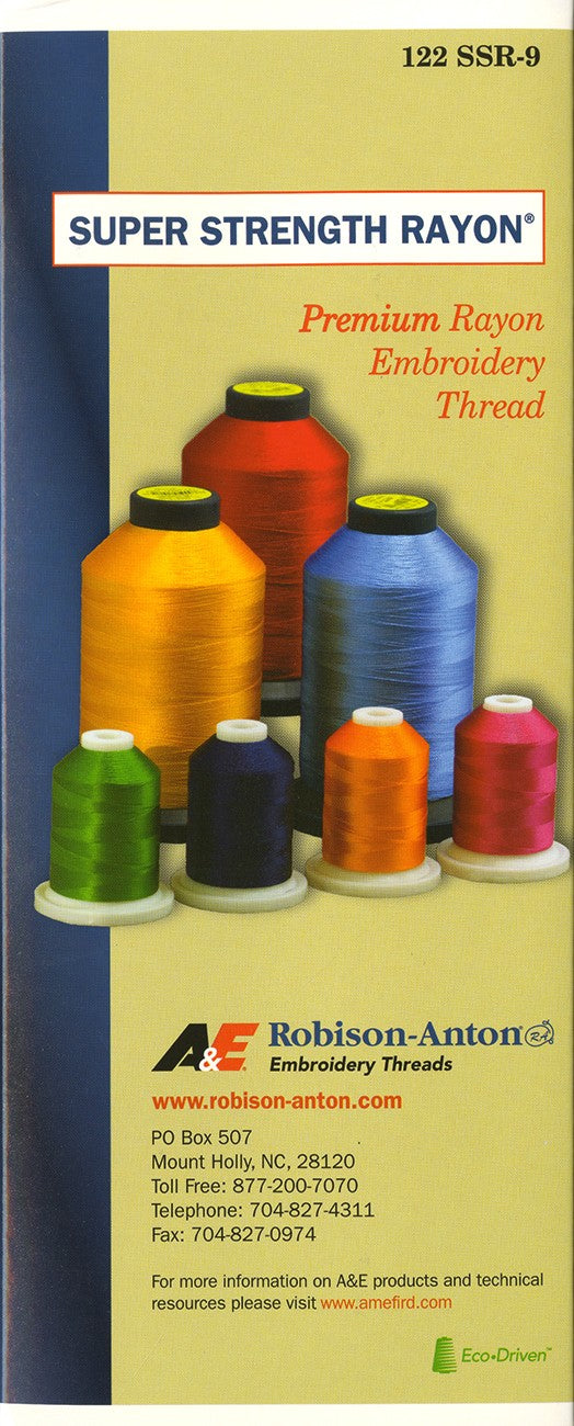 Robison Anton Super Strength Rayon Thread Color Card