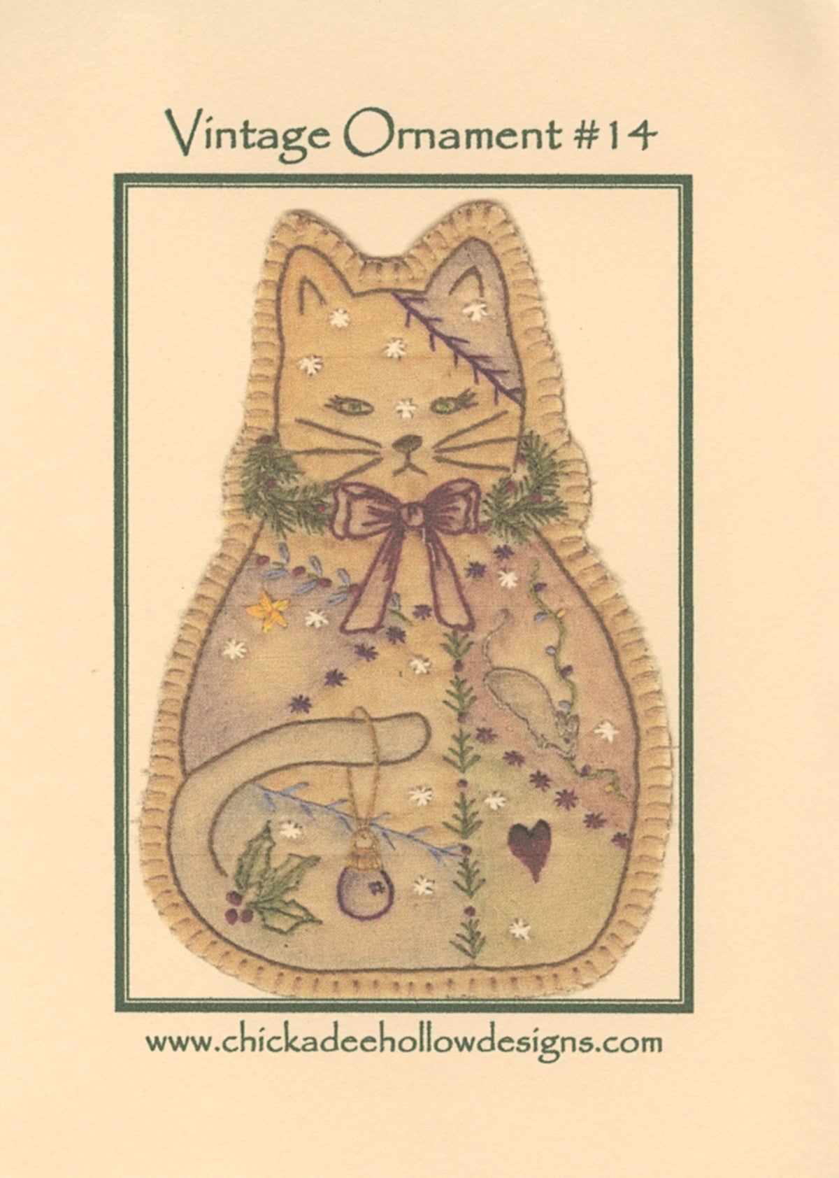 Vintage Christmas Ornament Kitty