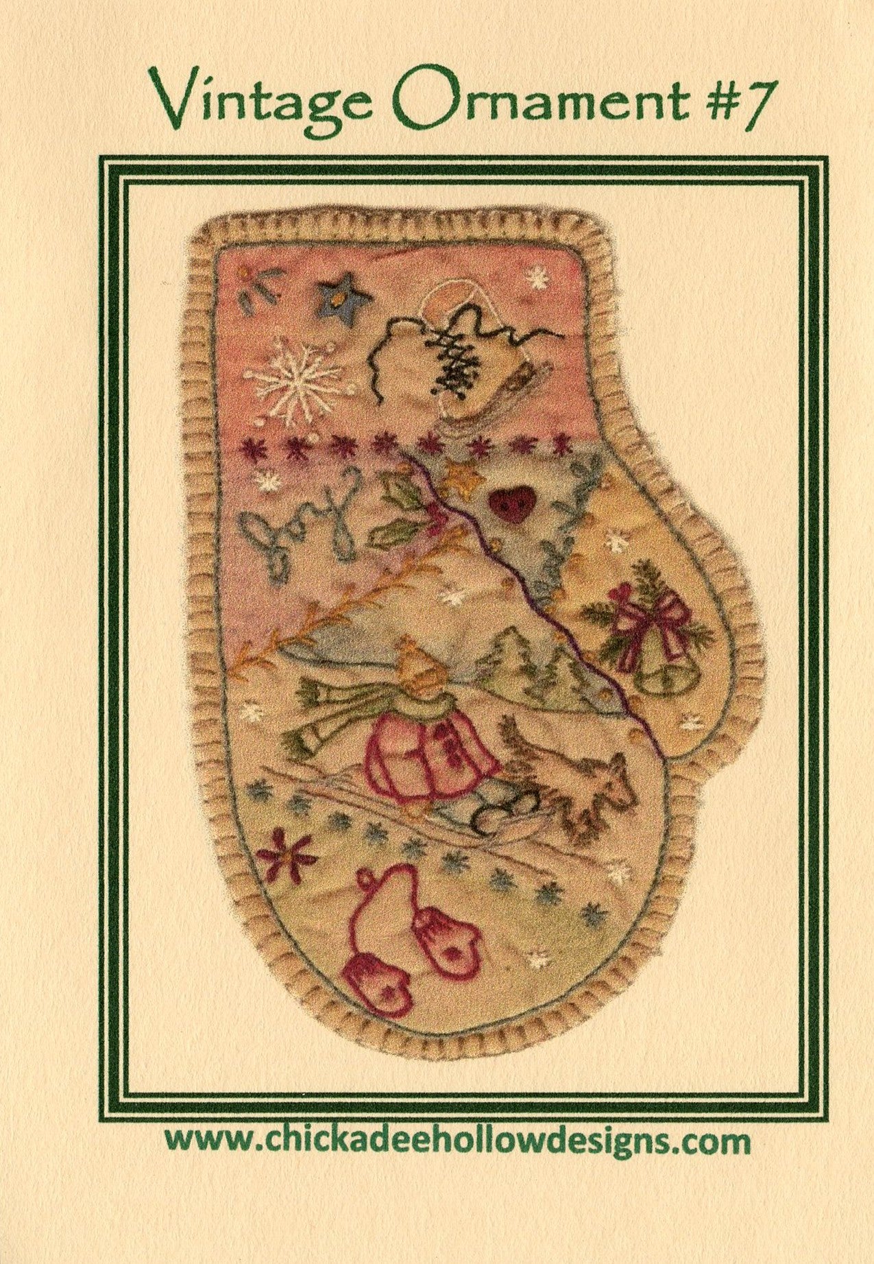 Vintage Christmas Ornament Mitten