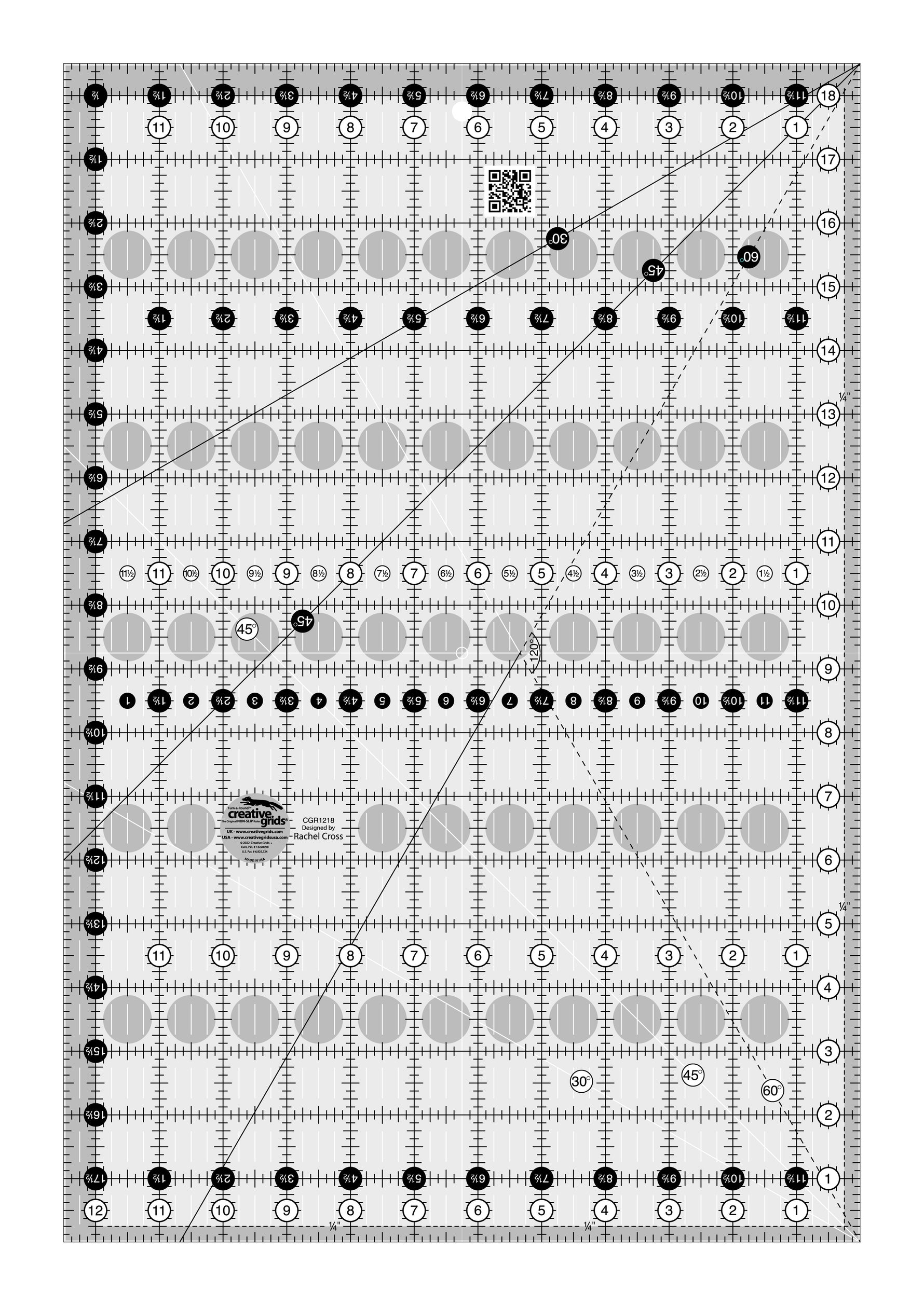 Creative Grids Quilt Ruler 12-1/2in x 18-1/2in Rectangle