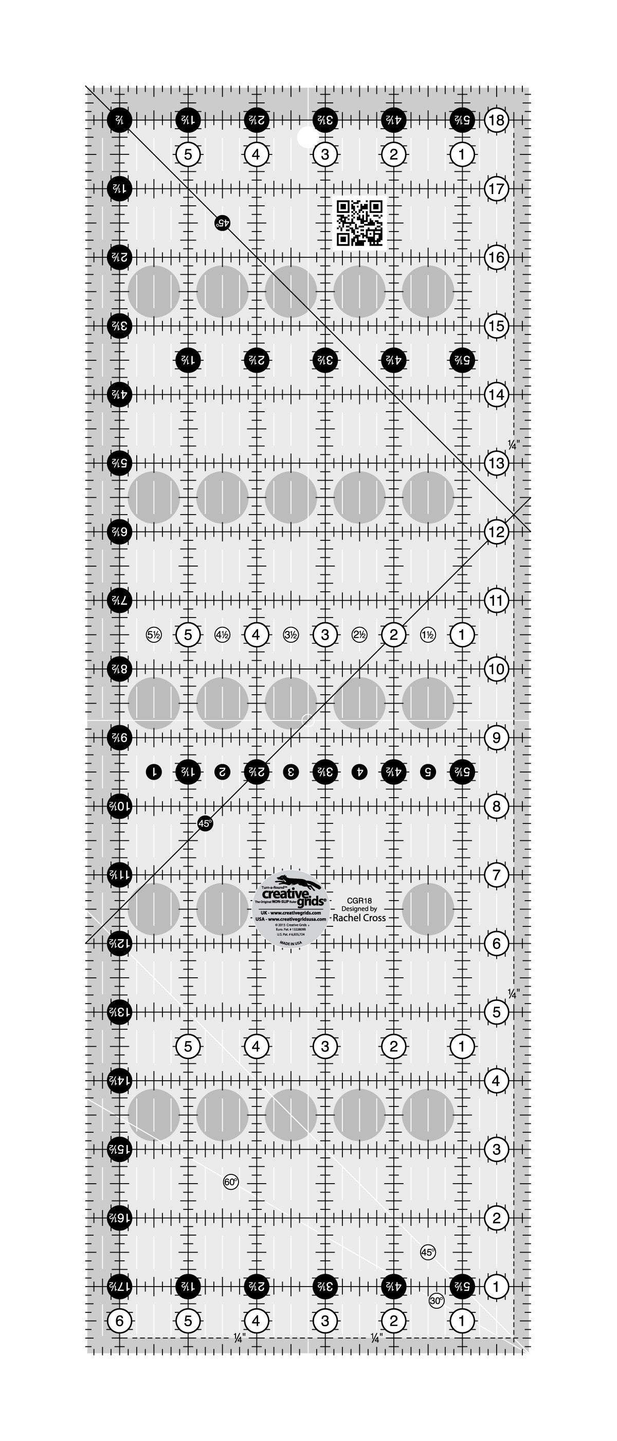 Creative Grids Quilt Ruler 6-1/2in x 18-1/2in Rectangle