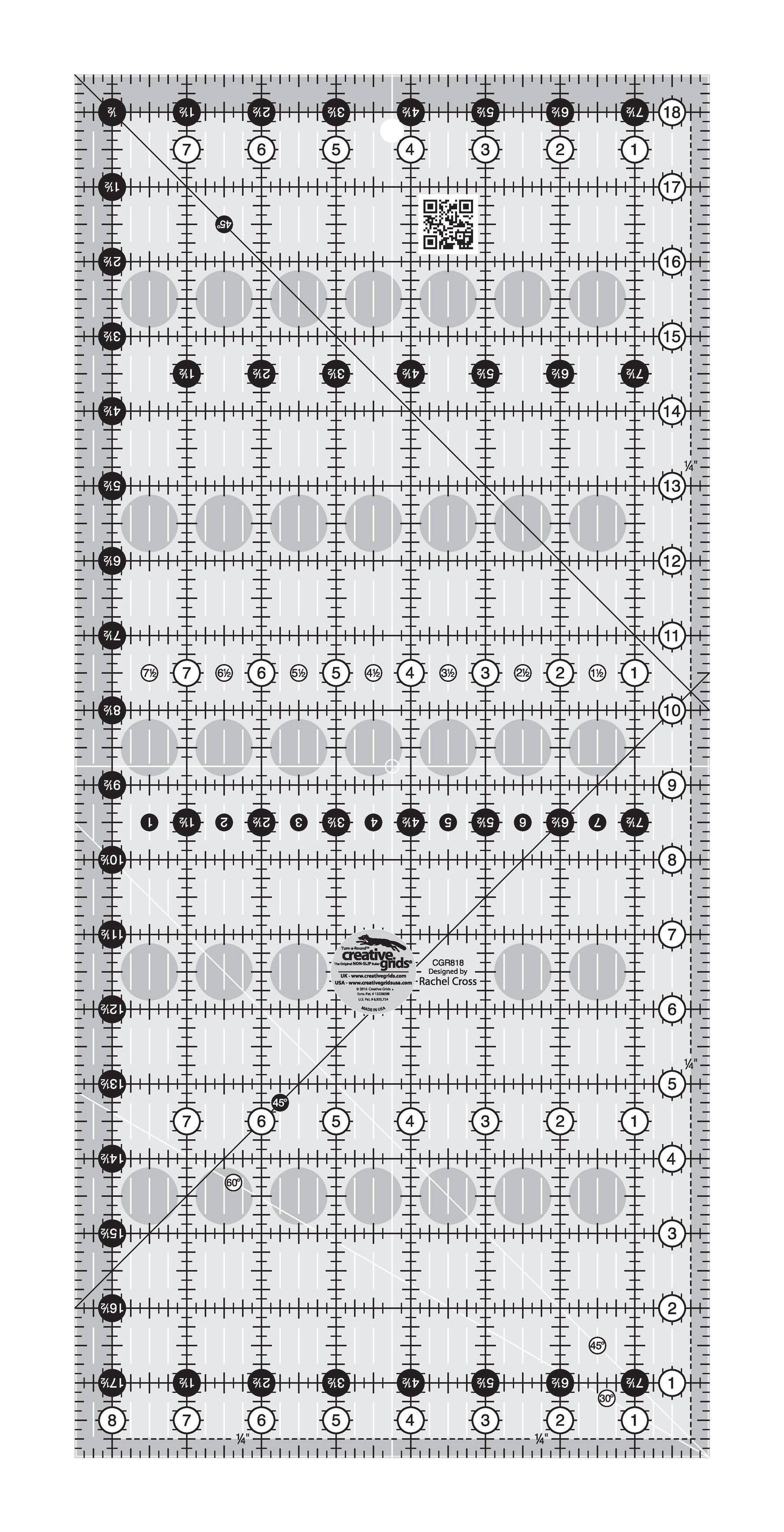Creative Grids Quilt Ruler 8-1/2in x 18-1/2in Rectangle