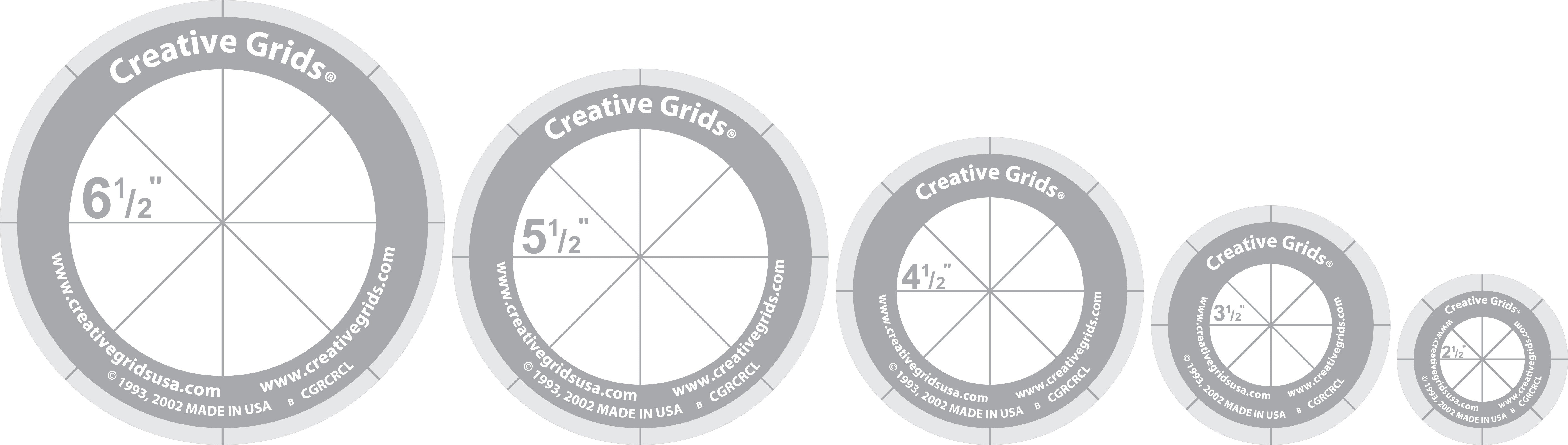 Creative Grids Quilt Ruler Circles Set of 5
