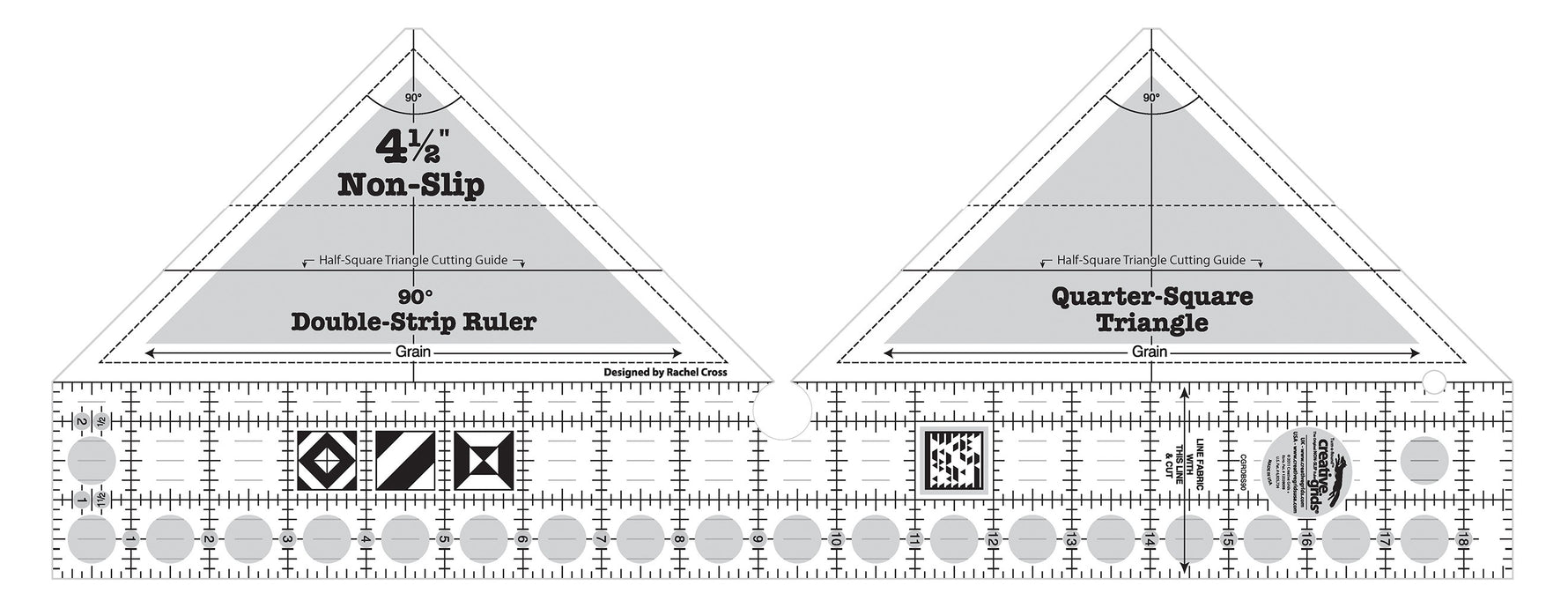 Creative Grids Quilt Ruler 90 Degree Double-Strip