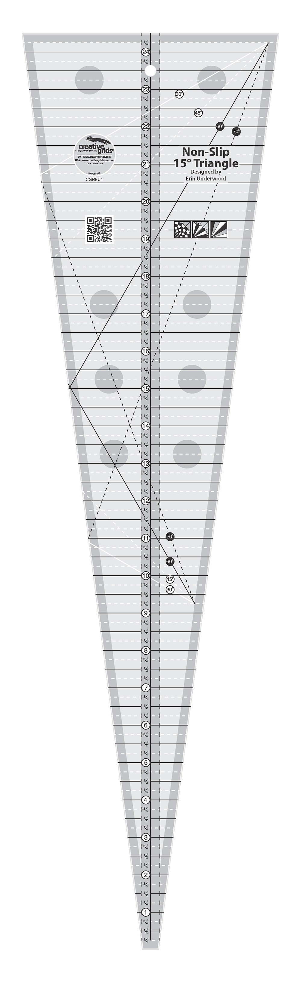 Creative Grids Quilt Ruler 15 Degree Triangle