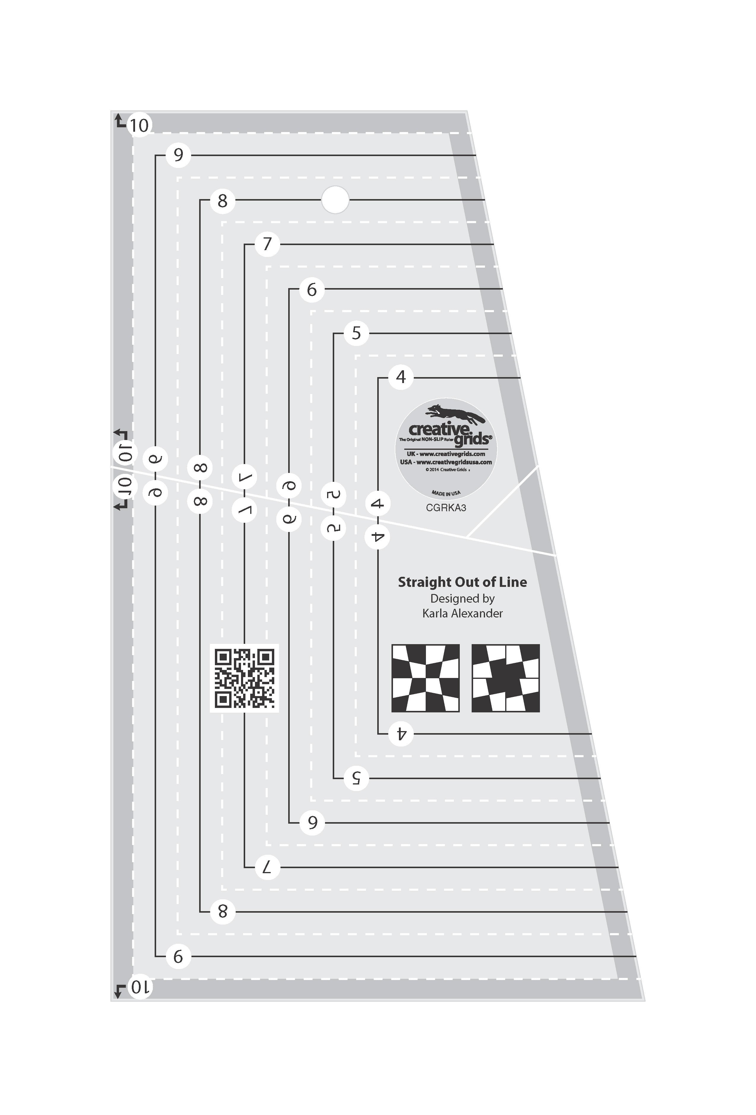Creative Grids Quilt Ruler Straight Out Of Line 6in x 10in