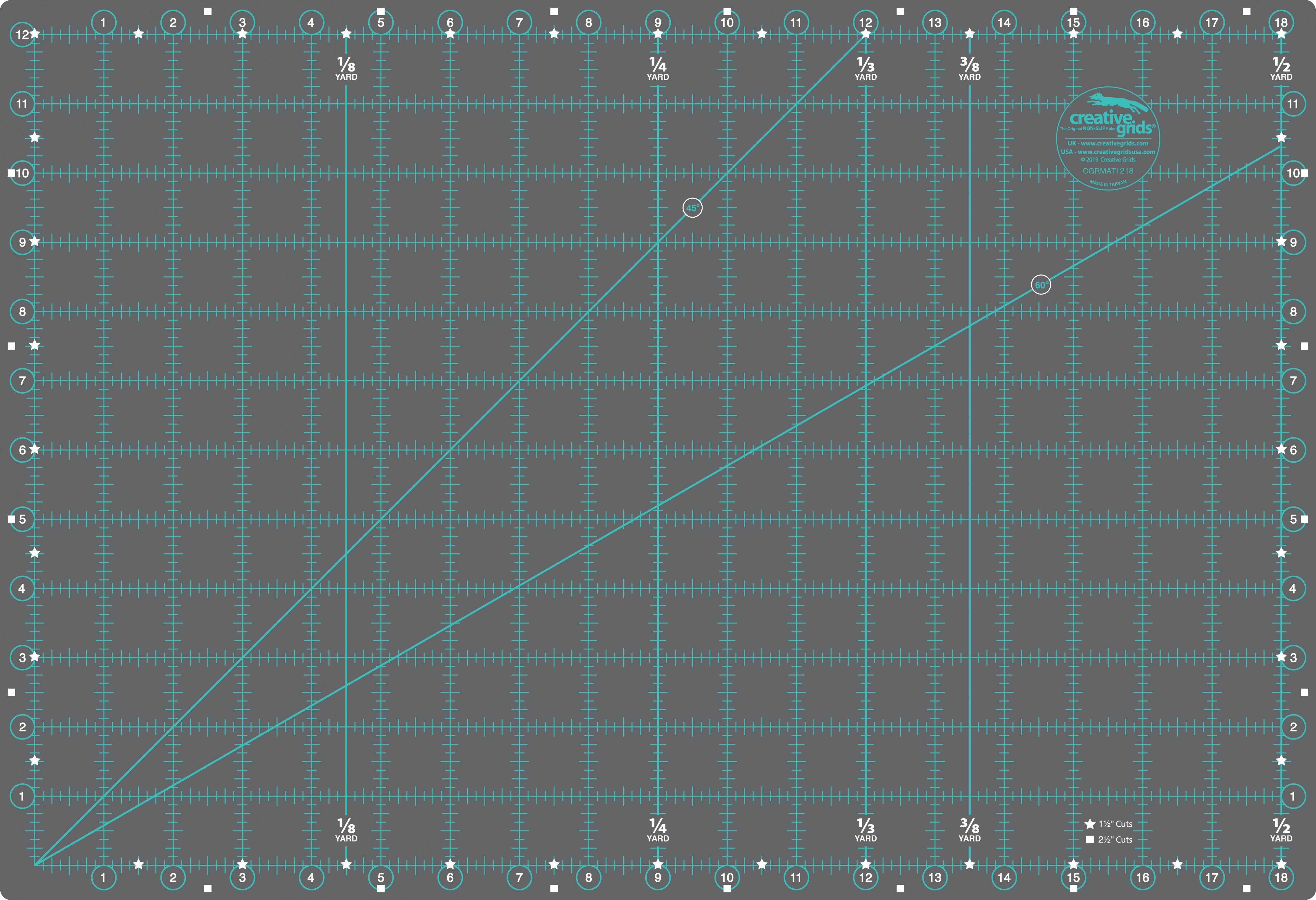Creative Grids Self-Healing Double Sided Rotary Cutting Mat 12in x 18in