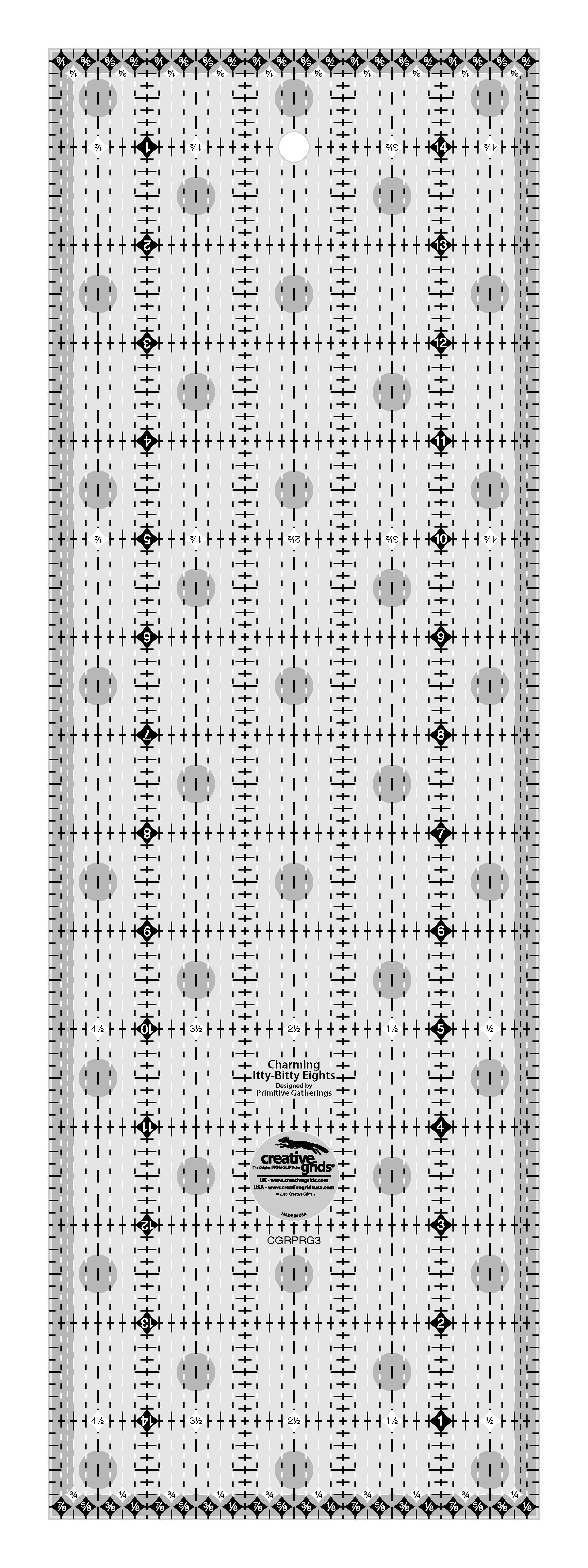 Creative Grids Quilt Ruler Charming Itty-Bitty Eights 5in x 15in Rectangle