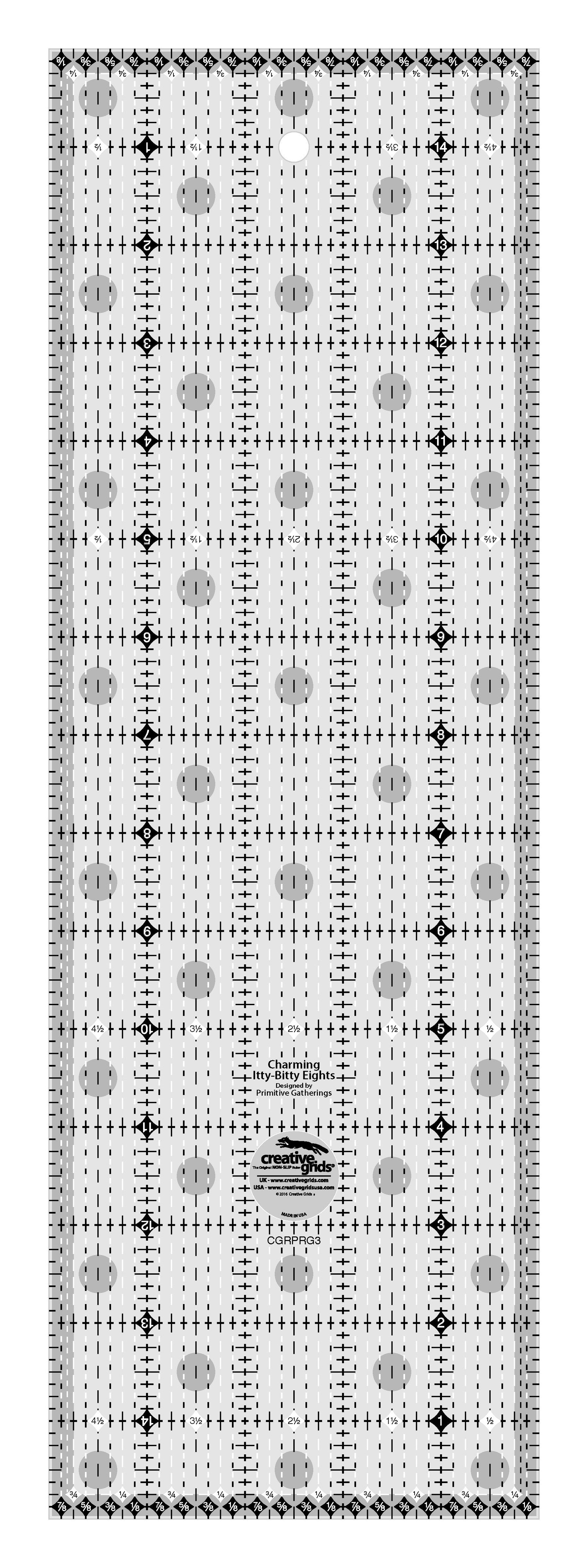 Creative Grids Quilt Ruler Charming Itty-Bitty Eights 5in x 15in Rectangle